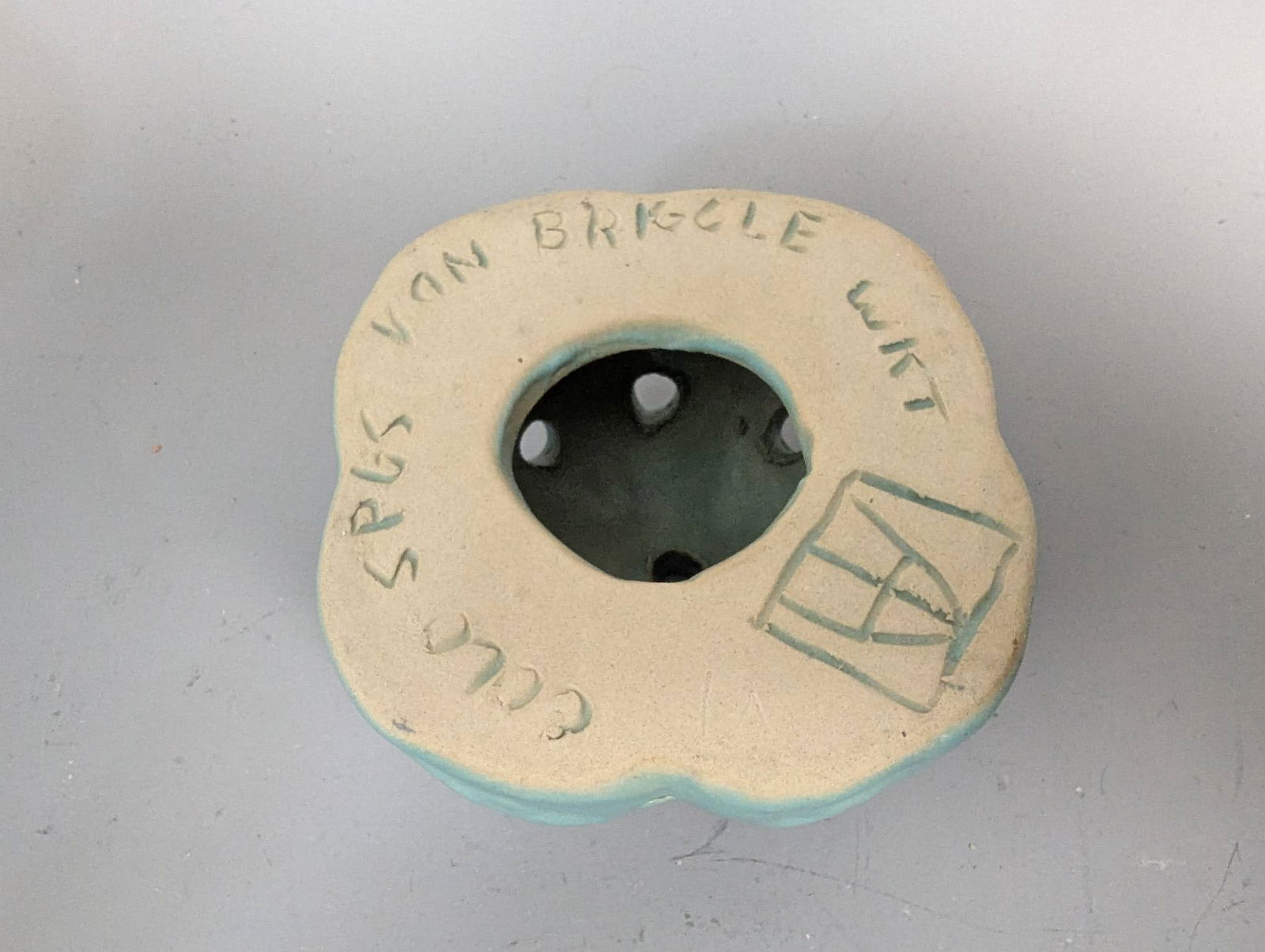 Van Briggle Pottery Lot Including Bowls Candlestick Holders and Flower Frog - 7