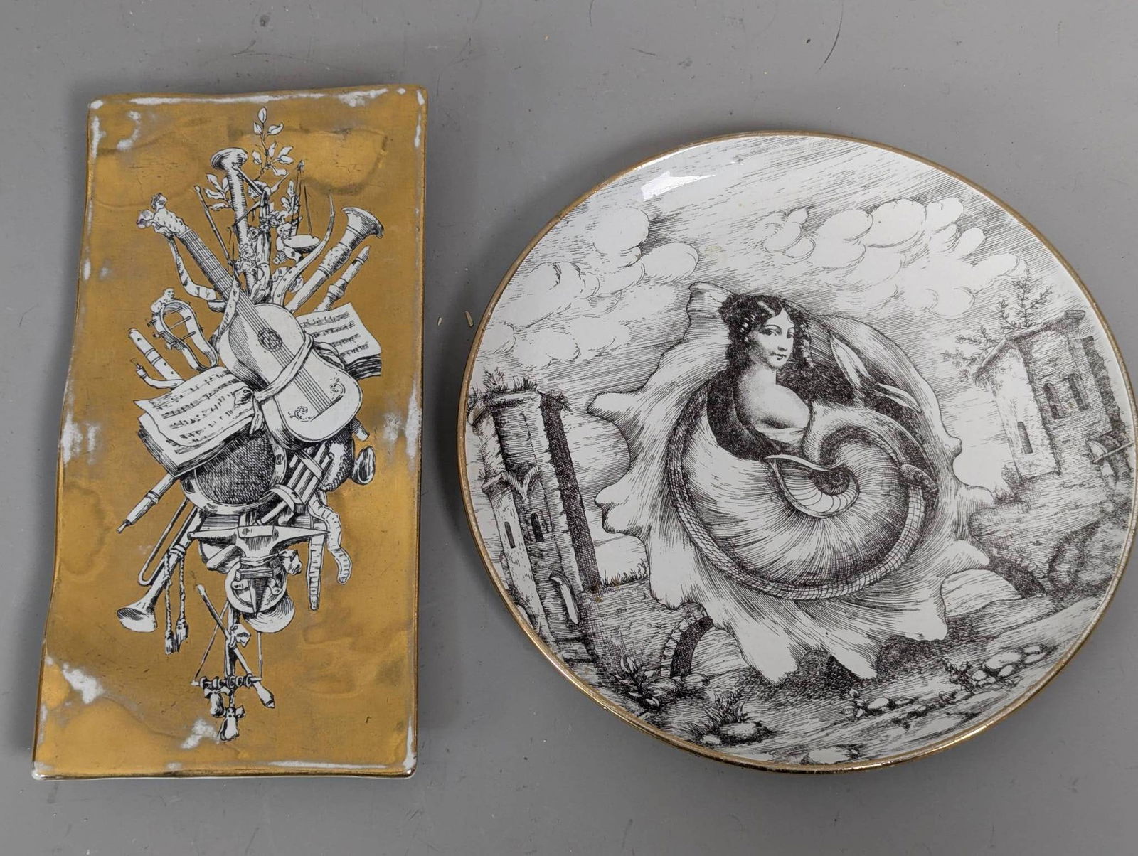Piero Fornasetti Le Oceanidi and Musicalia Porcelain Plate and Dish (1 of 7)