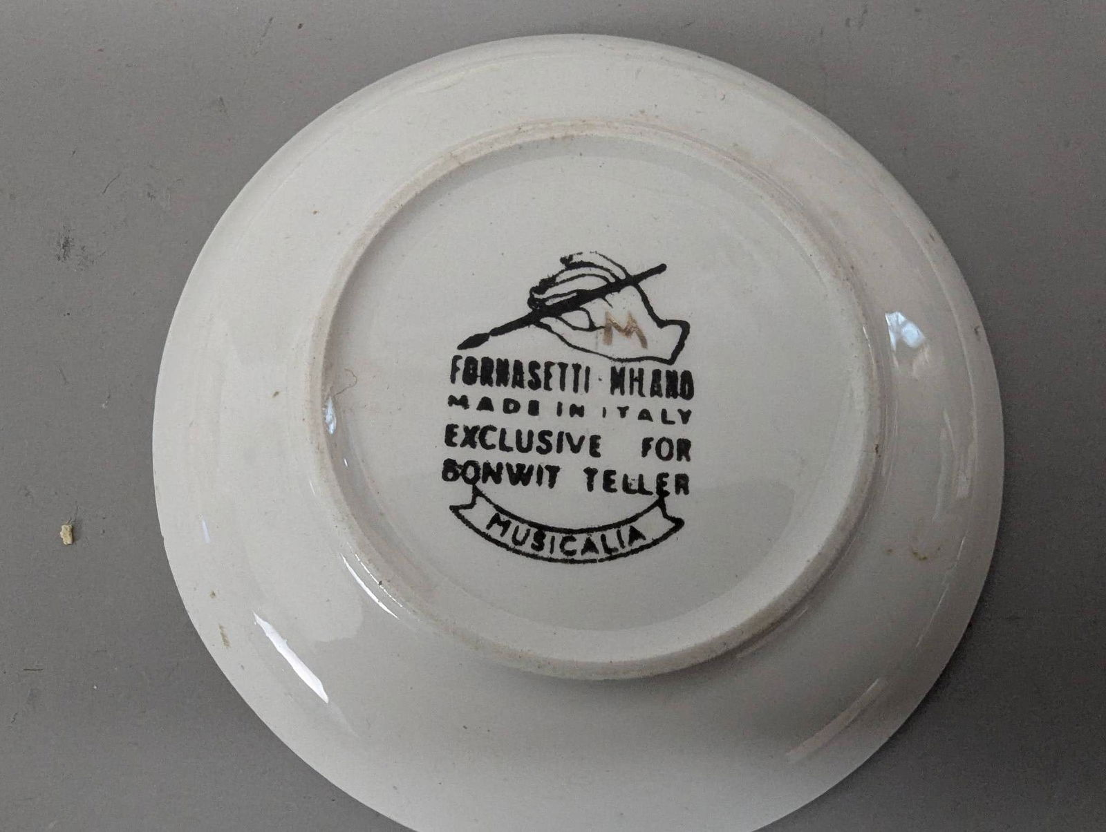 Piero Fornasetti Musicalia Gilt Porcelain Coasters with Holder - 6