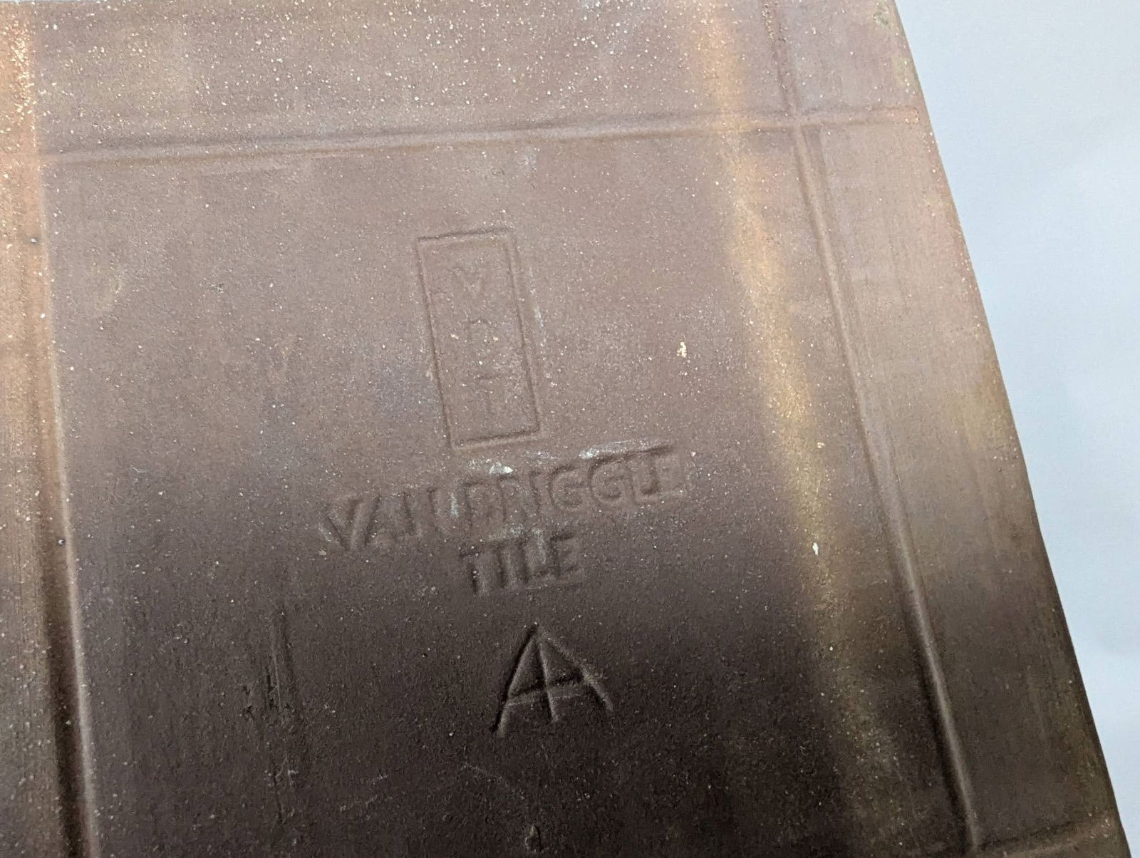 Van Briggle Art Pottery Tile with Iris Motif in Matte Green and Yellow Glaze - 4