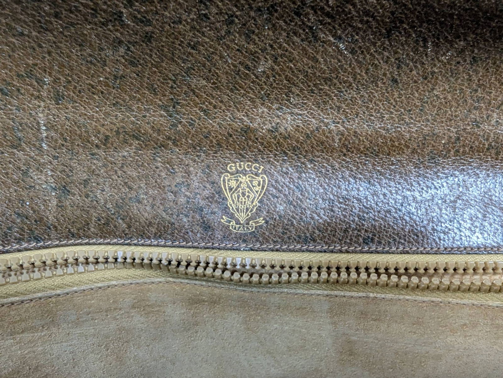 Gucci Brown Leather Briefcase with Gold Tone Hardware - 5