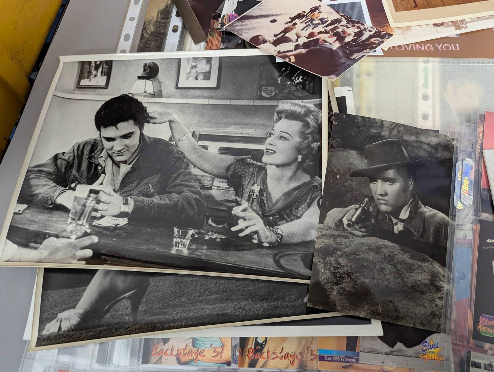 Large Lot Elvis Presley Photos Postcards Trading Cards Clippings and More - 3