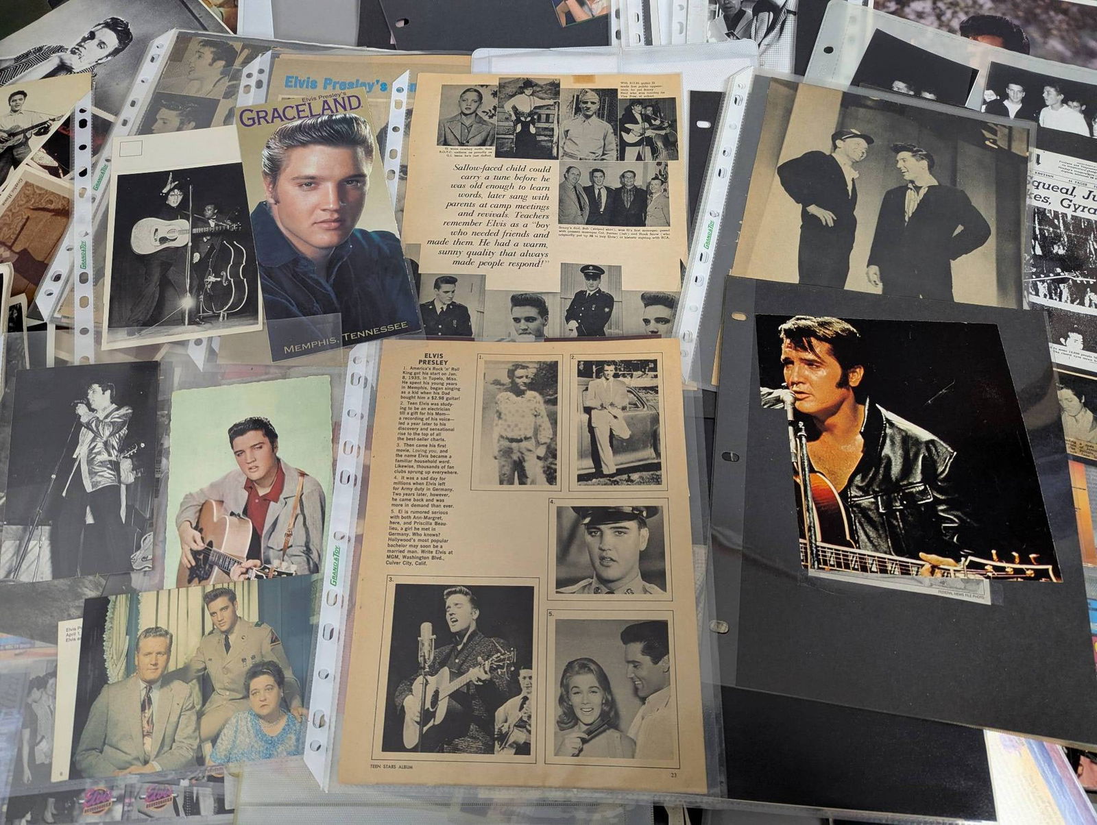 Large Lot Elvis Presley Photos Postcards Trading Cards Clippings and More - 5
