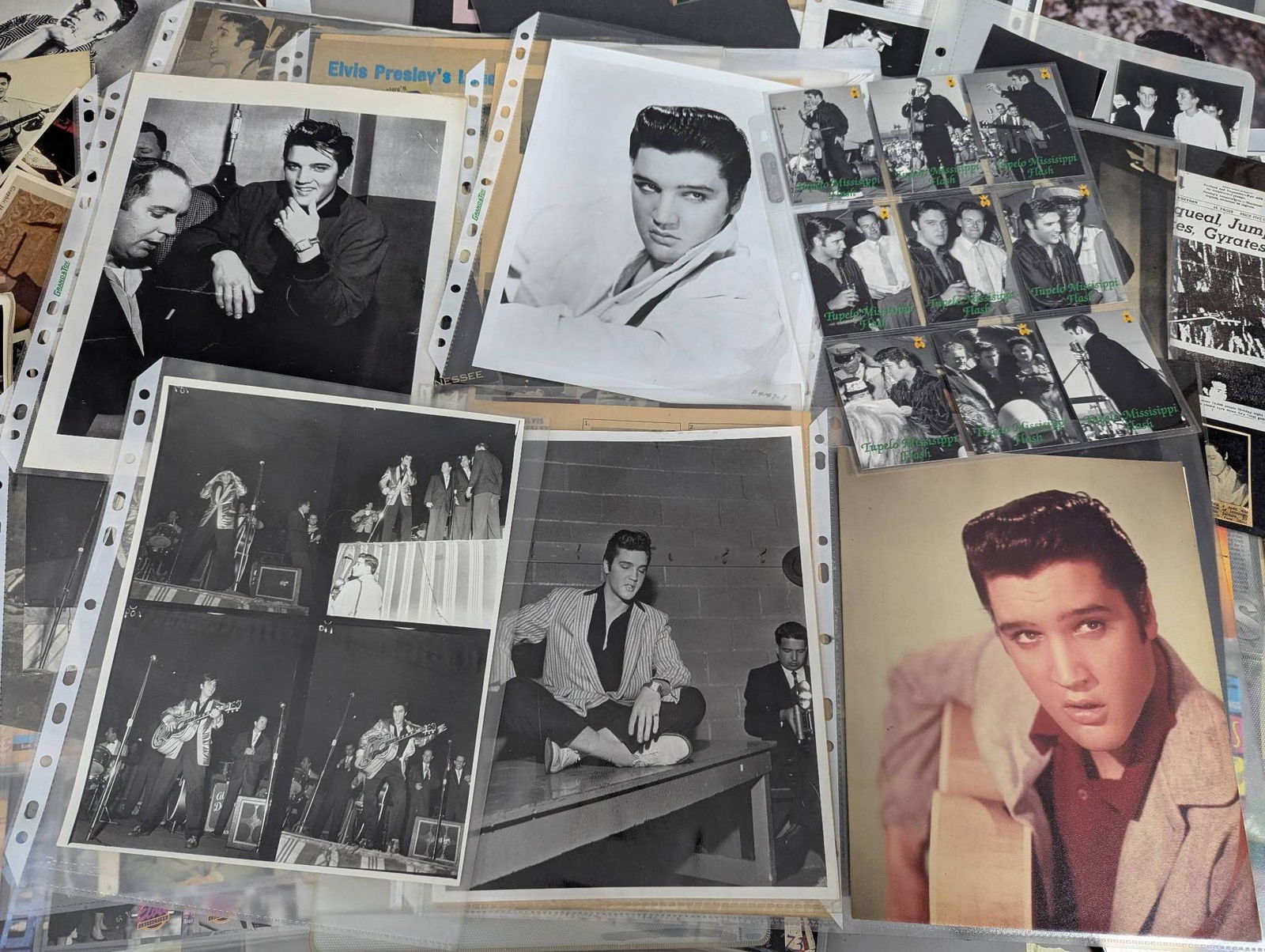 Large Lot Elvis Presley Photos Postcards Trading Cards Clippings and More - 6