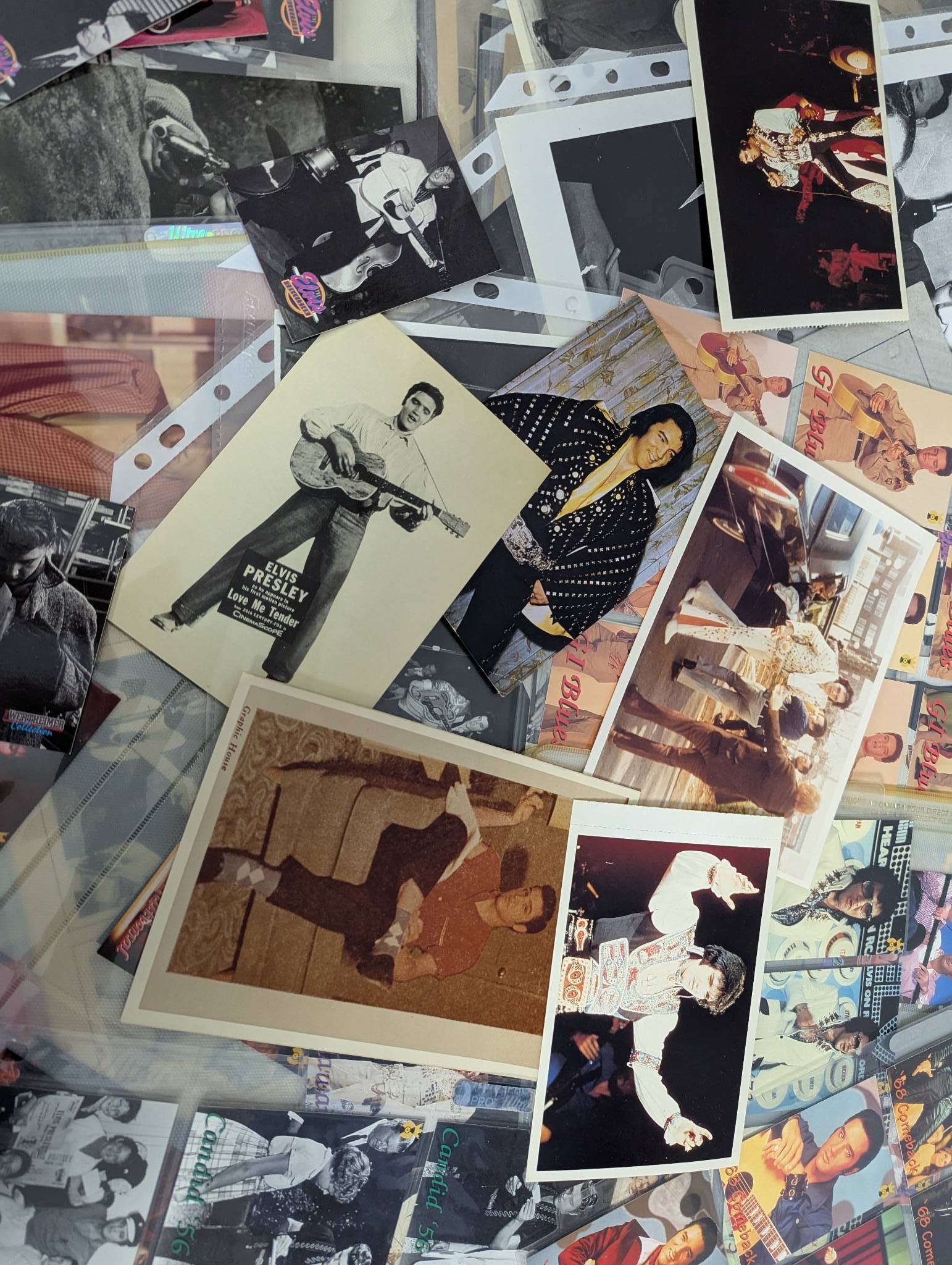 Large Lot Elvis Presley Photos Postcards Trading Cards Clippings and More - 8