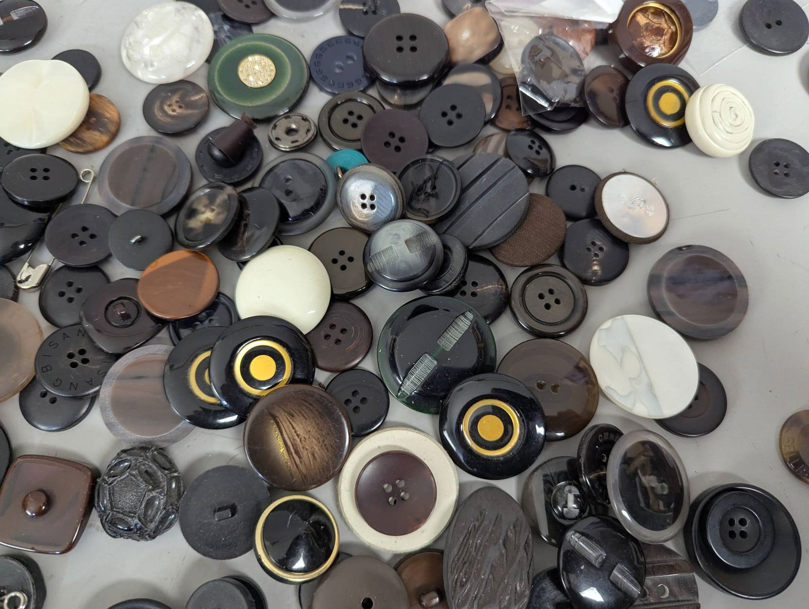 Large Assortment of Vintage Buttons in Mixed Styles and Designs - 10