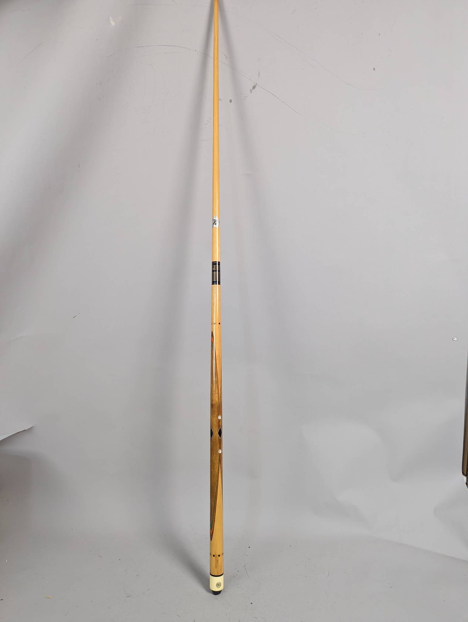 Wooden Pool Cue Stick by Adams with Decorative Inlays - 2
