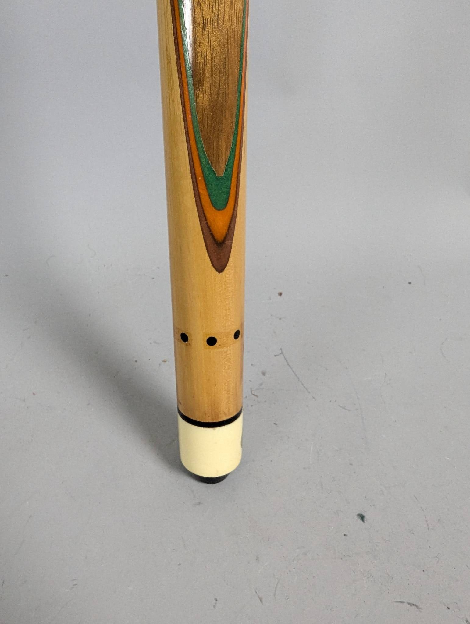 Wooden Pool Cue Stick by Adams with Decorative Inlays - 5