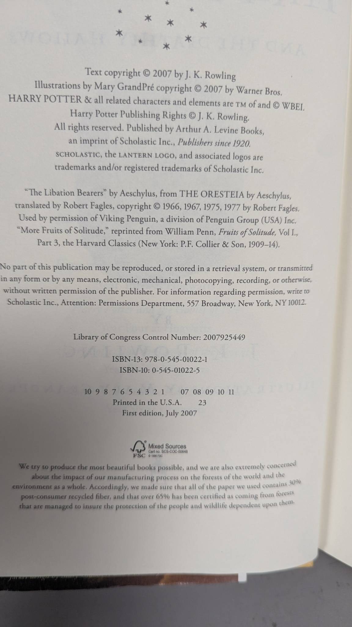 First Editions Harry Potter and the Deathly Hallows and the Order of the Phoenix - 4