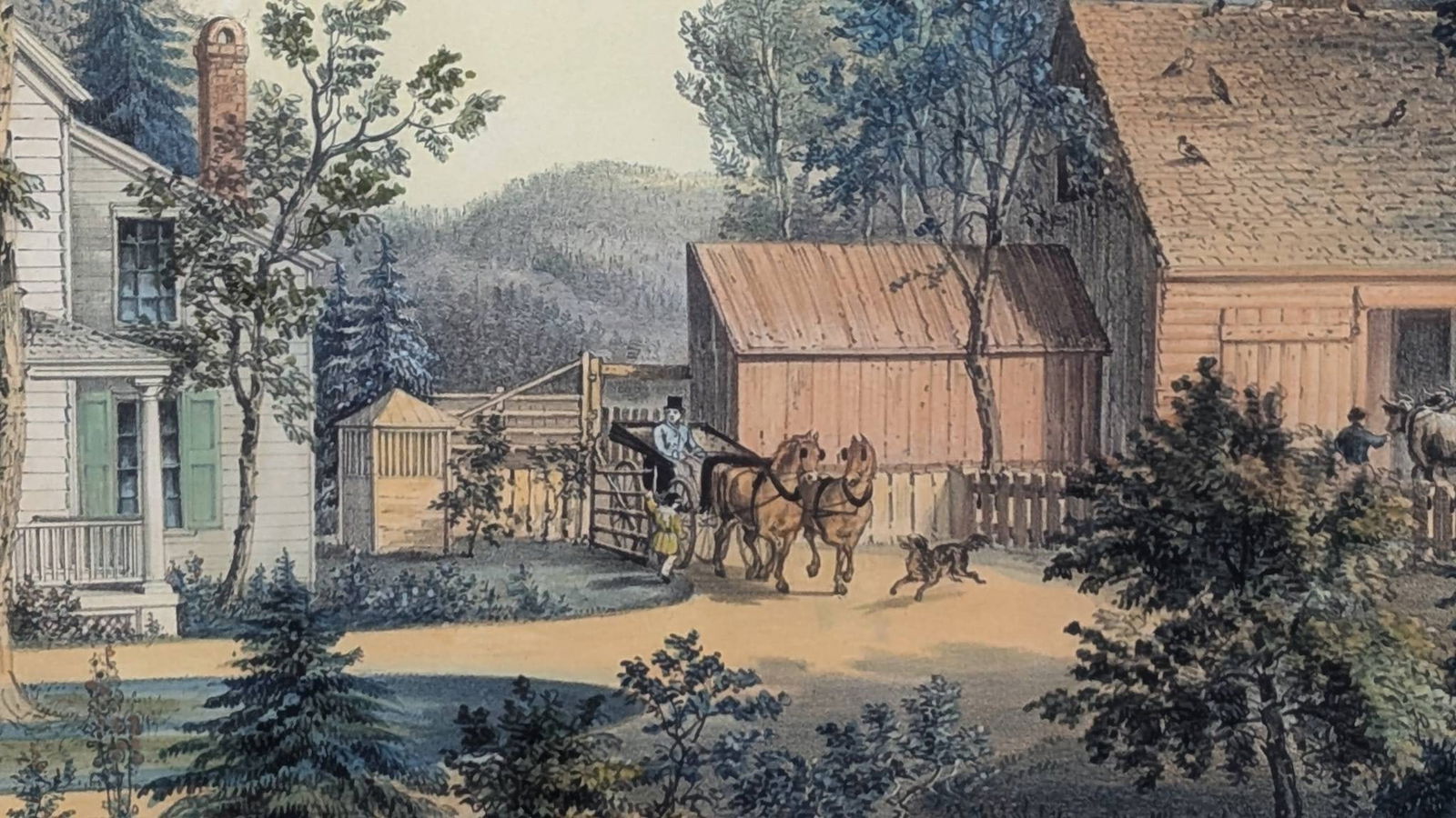 The Farmers Home Summer by Currier and Ives Lithograph - 7