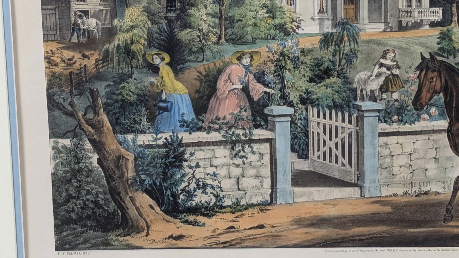 Currier and Ives American Country Life May Morning Hand-colored Lithograph - 6