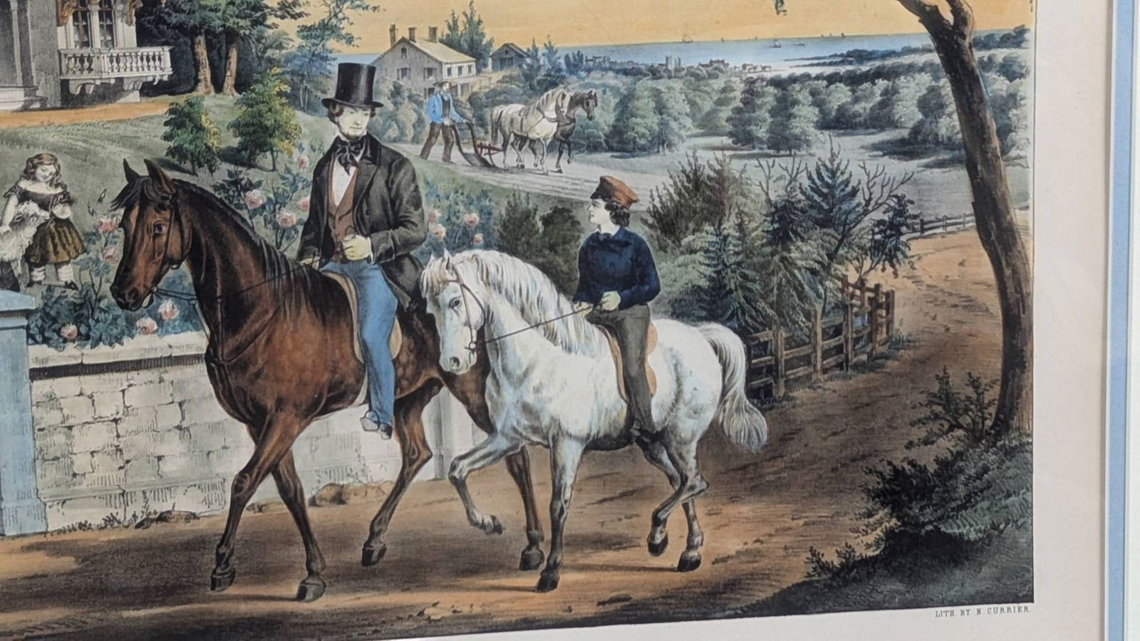 Currier and Ives American Country Life May Morning Hand-colored Lithograph - 8