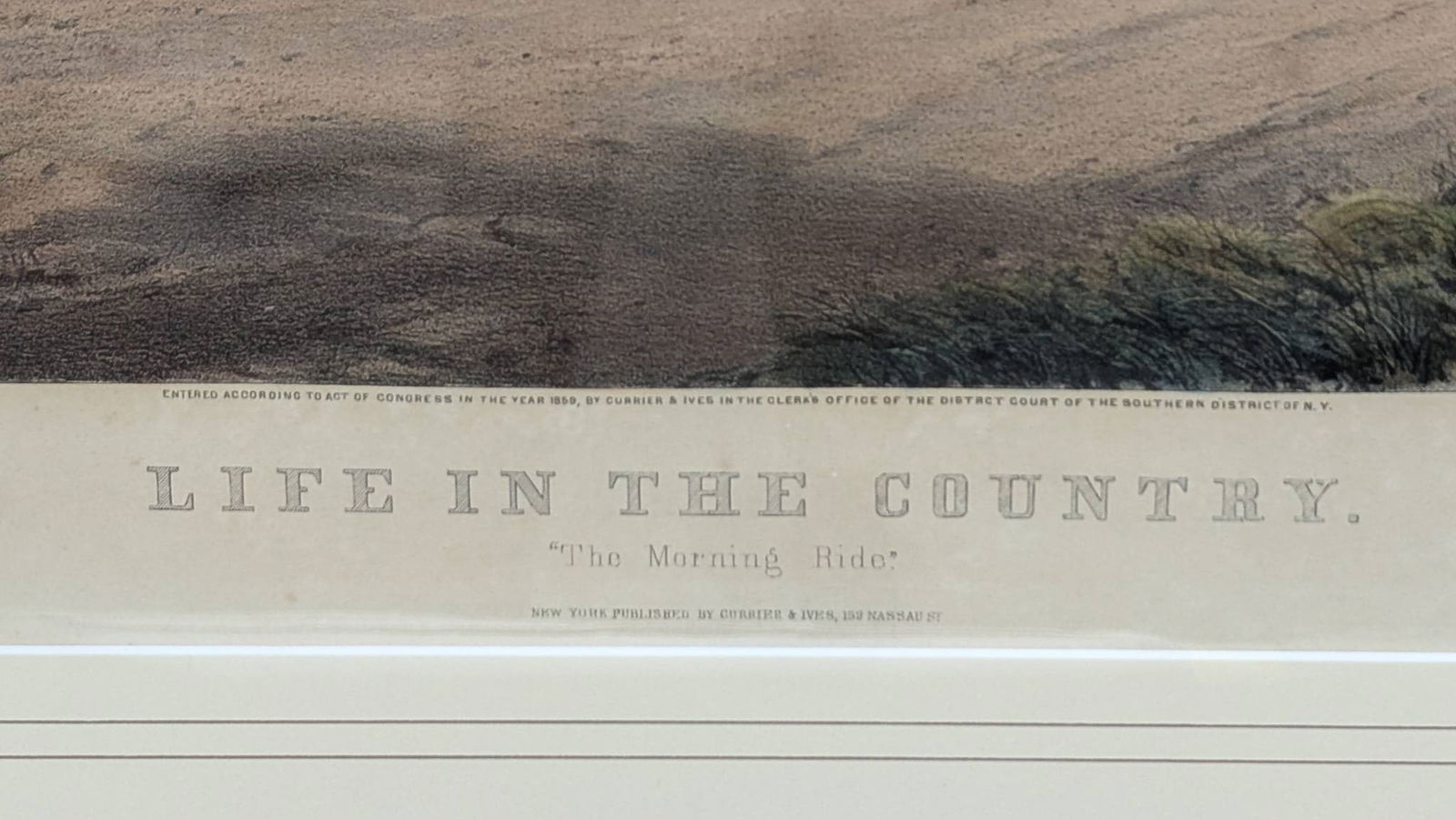 Lithograph by Currier and Ives Depicting Life in the Country The Morning Ride - 10