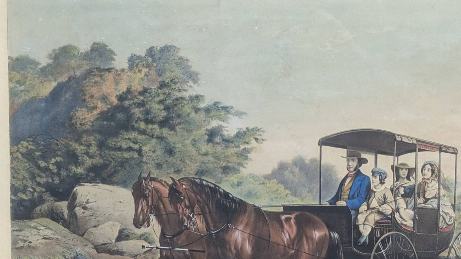 Lithograph by Currier and Ives Depicting Life in the Country The Morning Ride - 3
