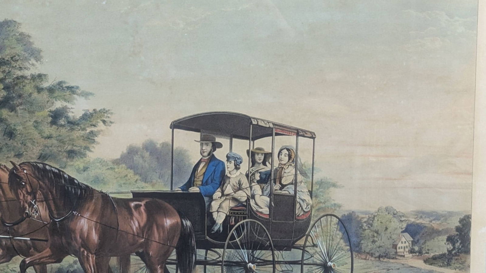 Lithograph by Currier and Ives Depicting Life in the Country The Morning Ride - 4