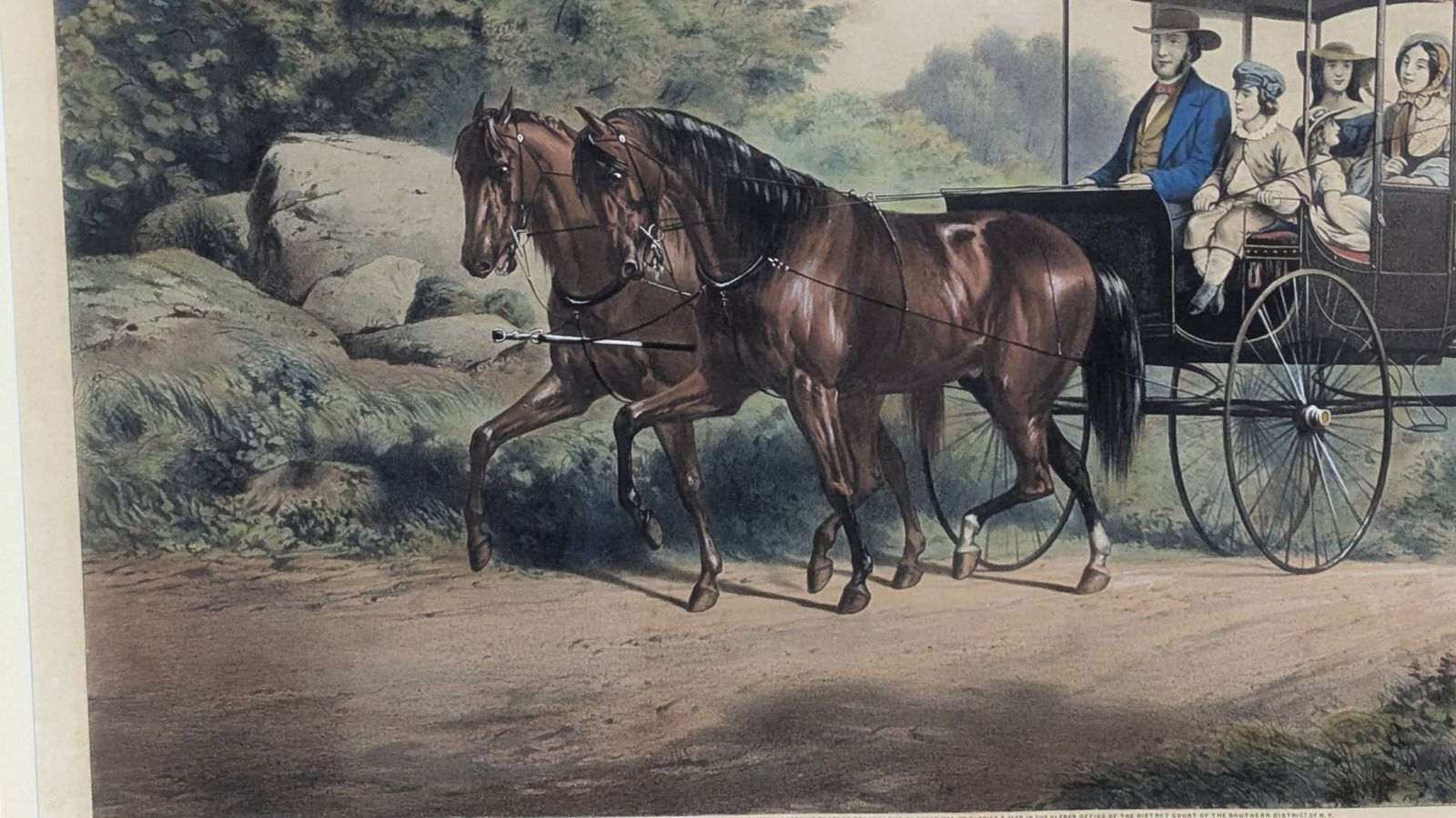 Lithograph by Currier and Ives Depicting Life in the Country The Morning Ride - 6