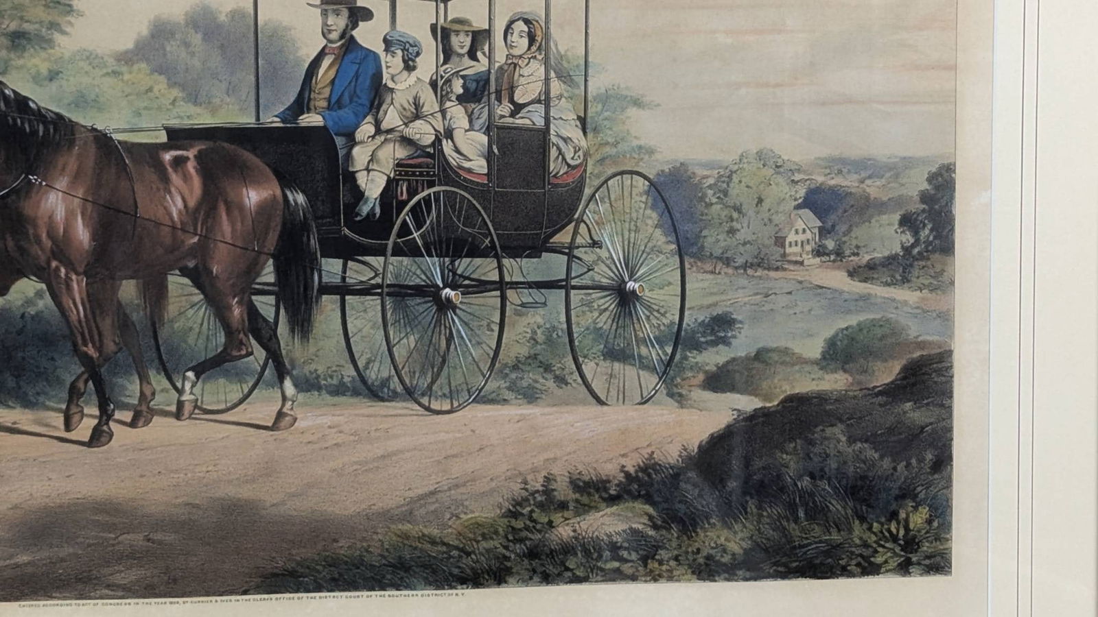 Lithograph by Currier and Ives Depicting Life in the Country The Morning Ride - 8