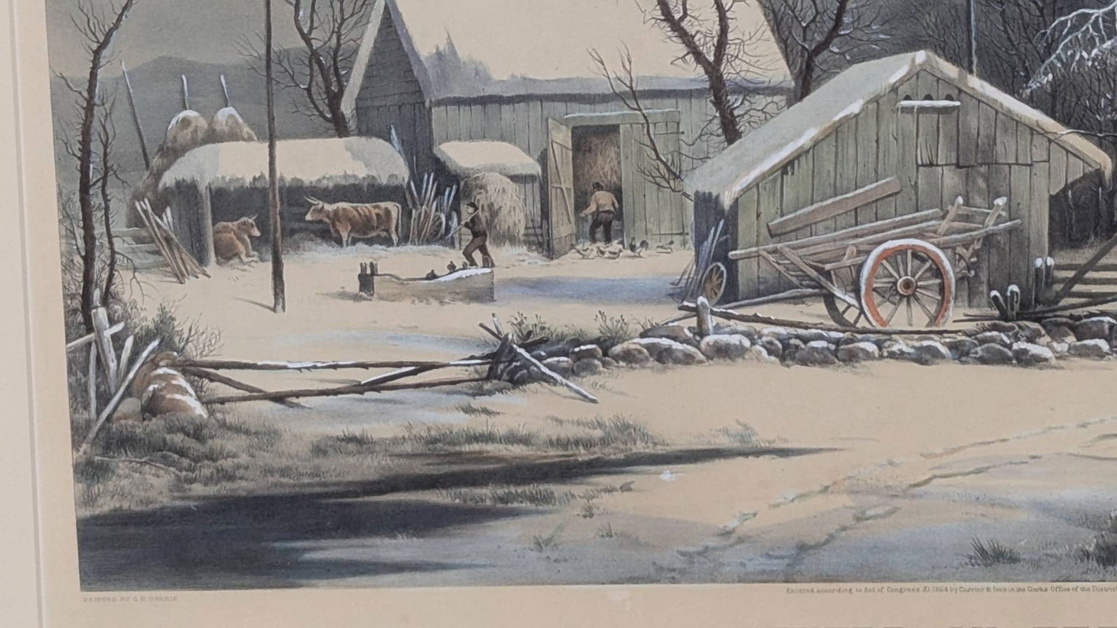 Winter In The Country Lithograph by G H Durrie Published by Currier and Ives - 6