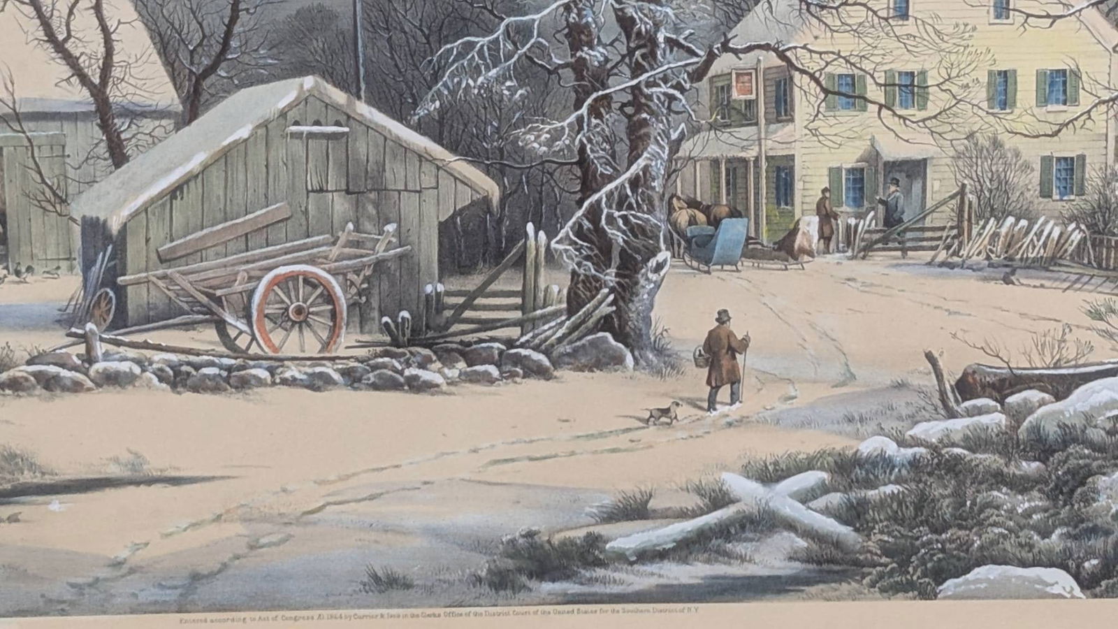 Winter In The Country Lithograph by G H Durrie Published by Currier and Ives - 7
