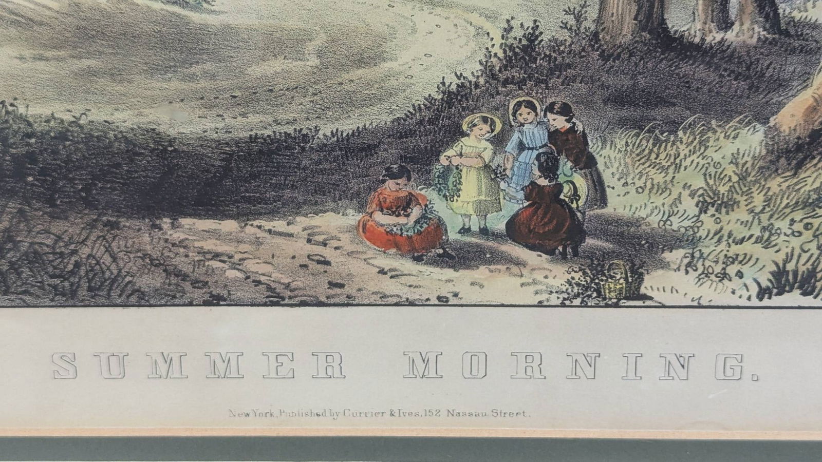 Hand Colored Lithograph Summer Morning by Currier and Ives - 10