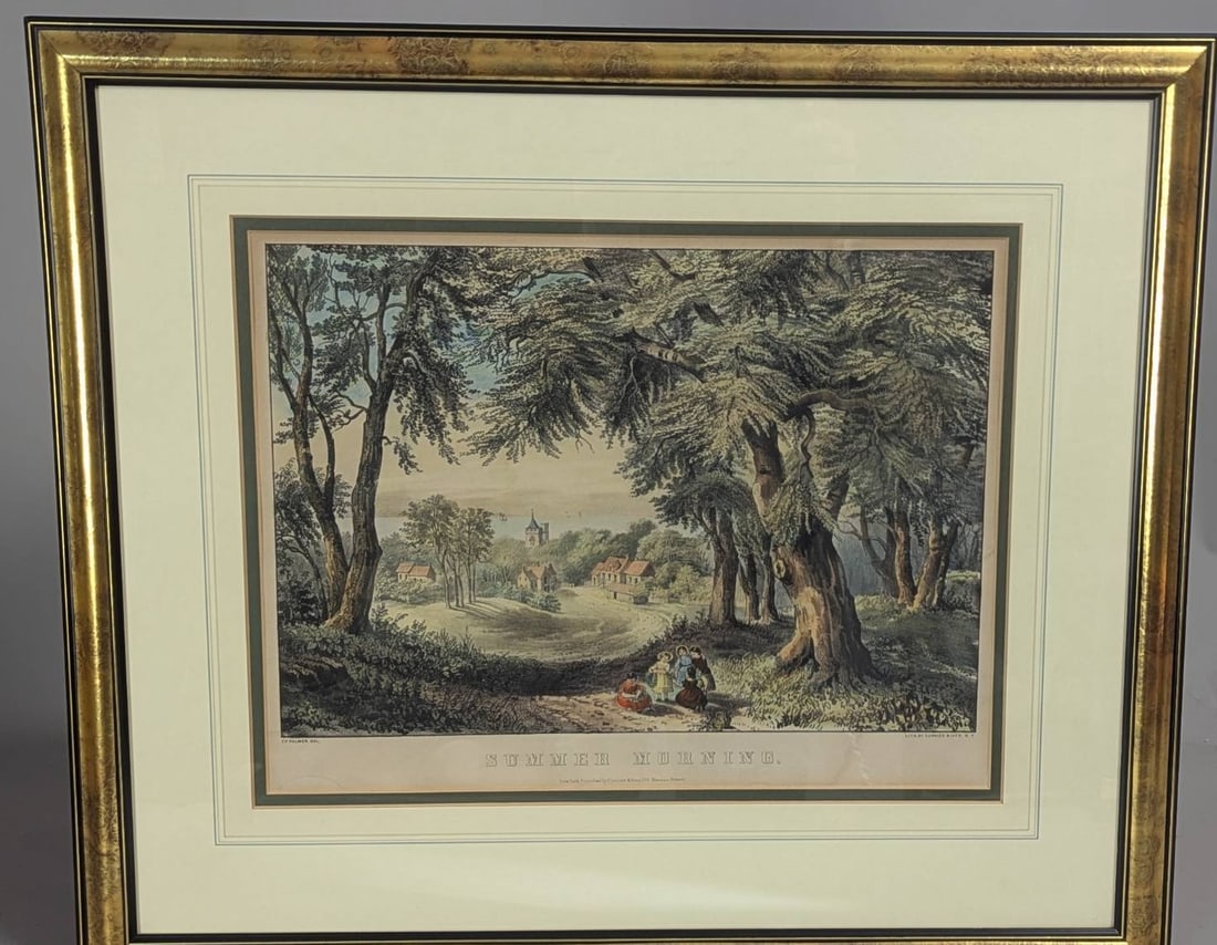 Hand Colored Lithograph Summer Morning by Currier and Ives (1 of 13)
