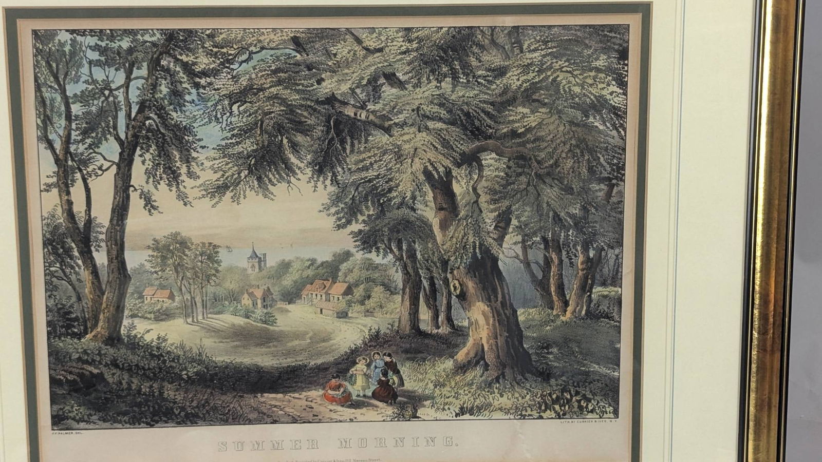 Hand Colored Lithograph Summer Morning by Currier and Ives - 2