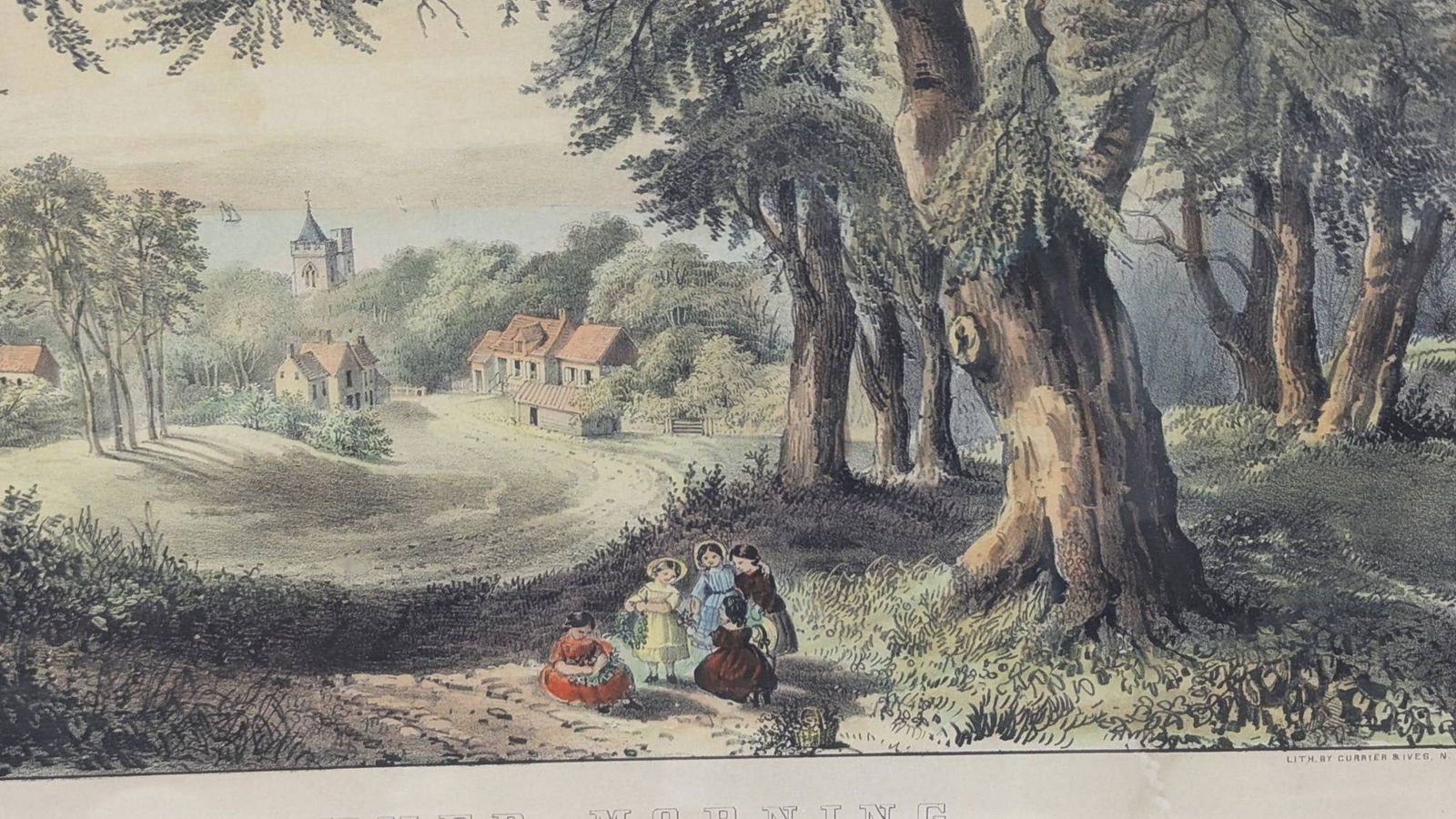 Hand Colored Lithograph Summer Morning by Currier and Ives - 7