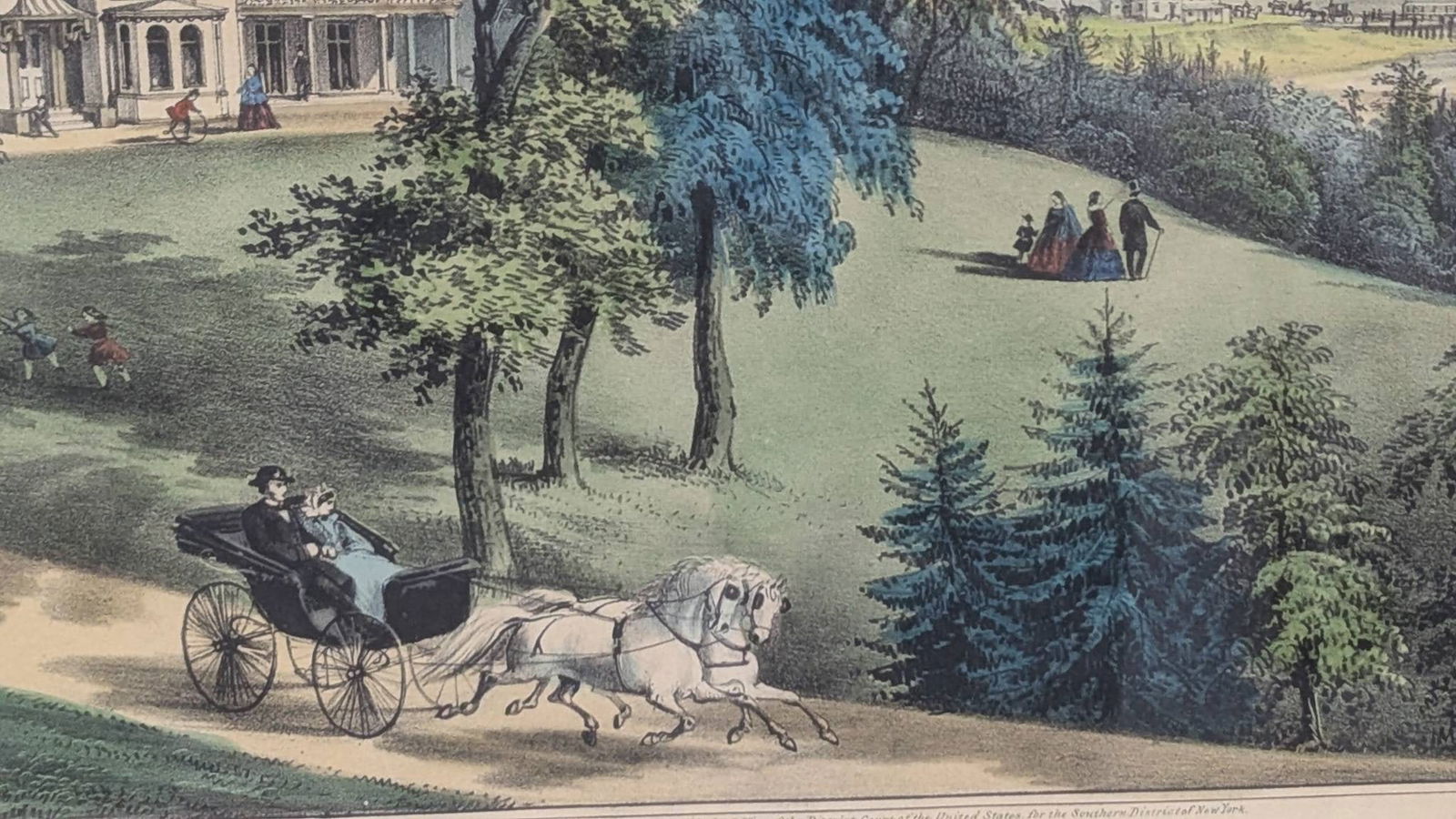 Life in the Country Morning by Currier and Ives Hand Colored Lithograph - 7