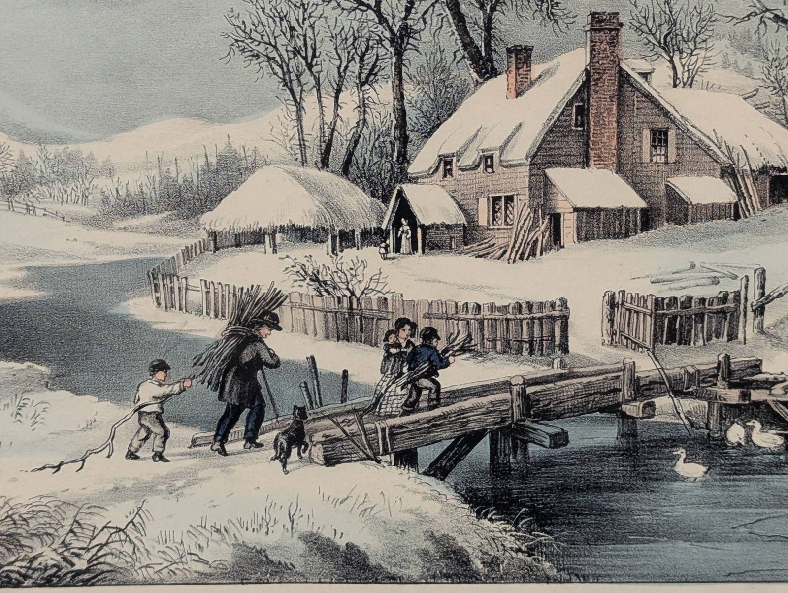 The Ingleside Winter Lithograph by Currier and Ives - 7