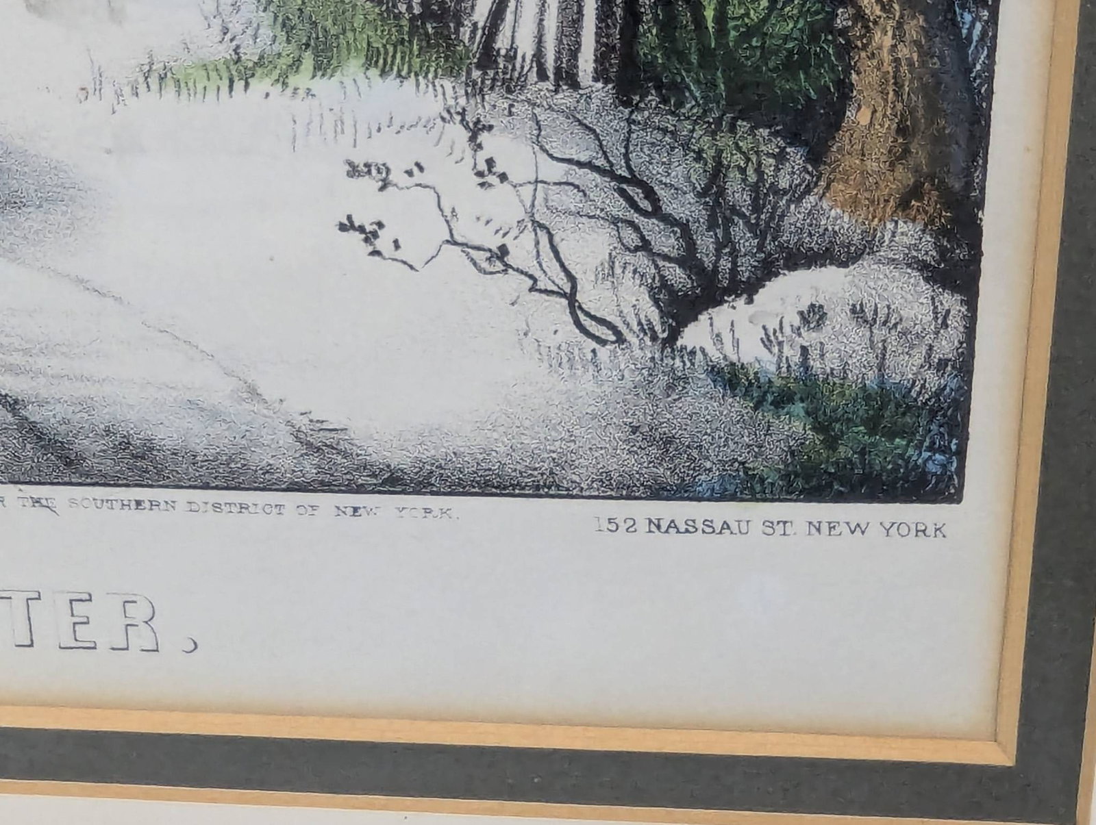 Currier and Ives Lithograph Depicting Winter Scene - 11