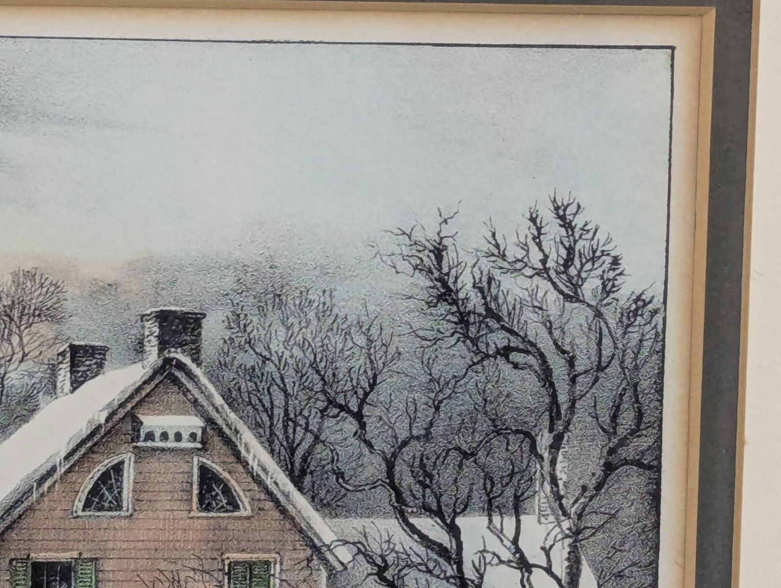 Currier and Ives Lithograph Depicting Winter Scene - 5