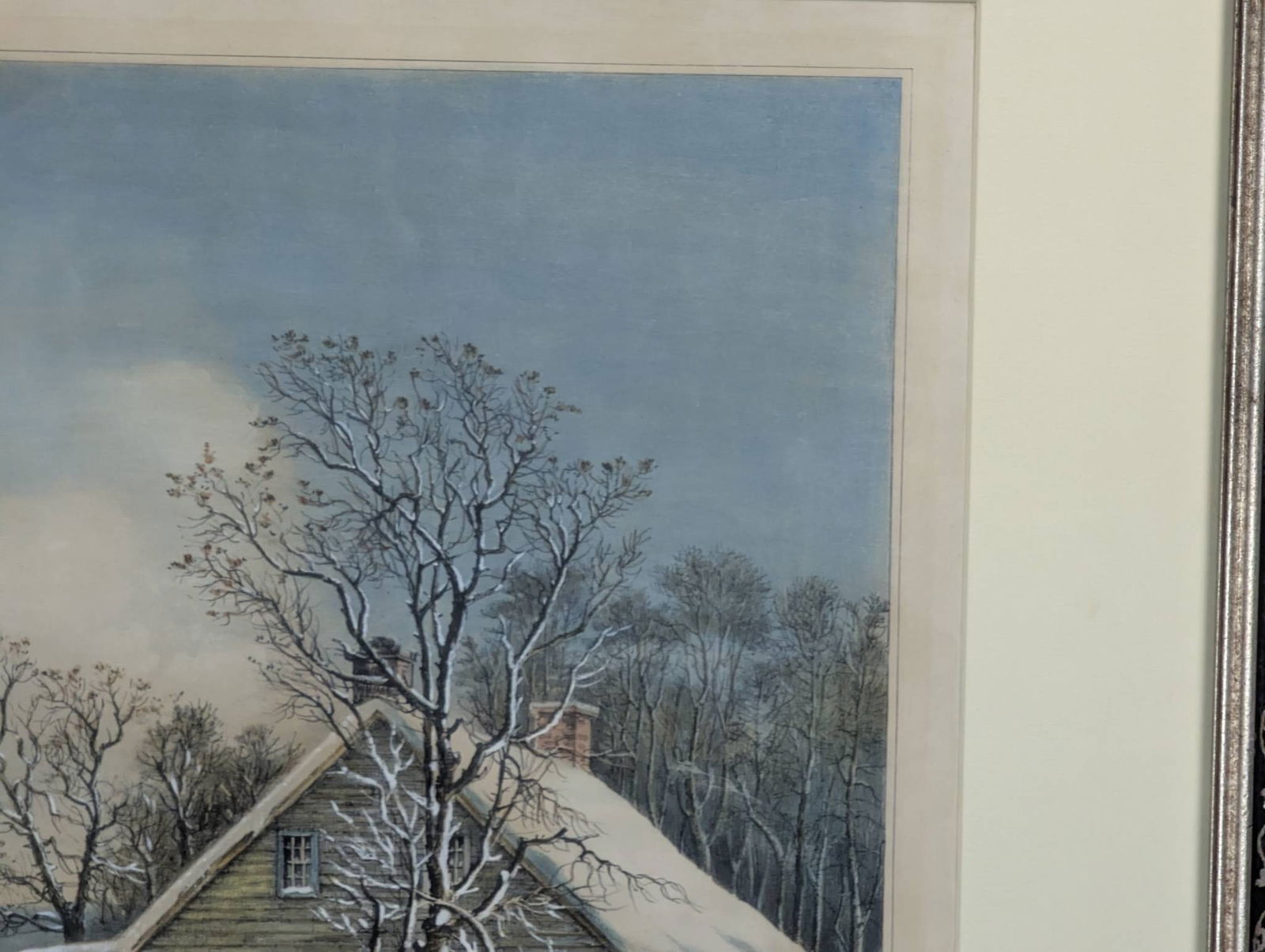 Winter Morning Feeding the Chickens Lithograph by Currier and Ives - 5