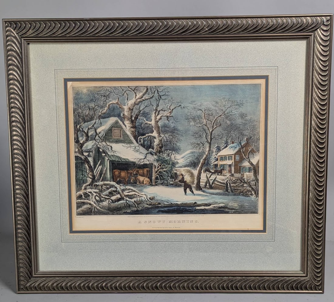 Lithograph by F.F. Palmer A Snowy Mountain Published by Currier and Ives (1 of 12)