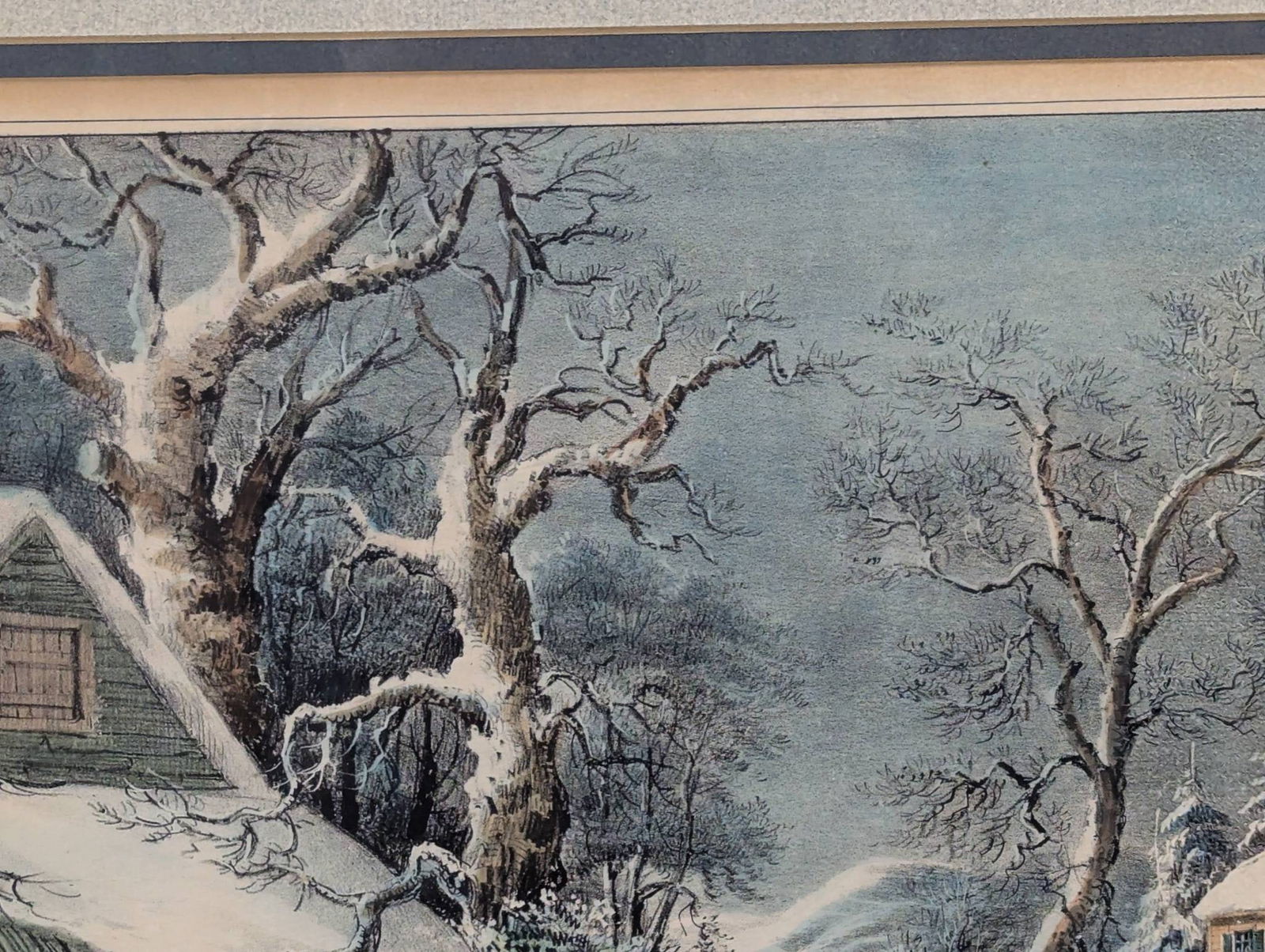 Lithograph by F.F. Palmer A Snowy Mountain Published by Currier and Ives - 4