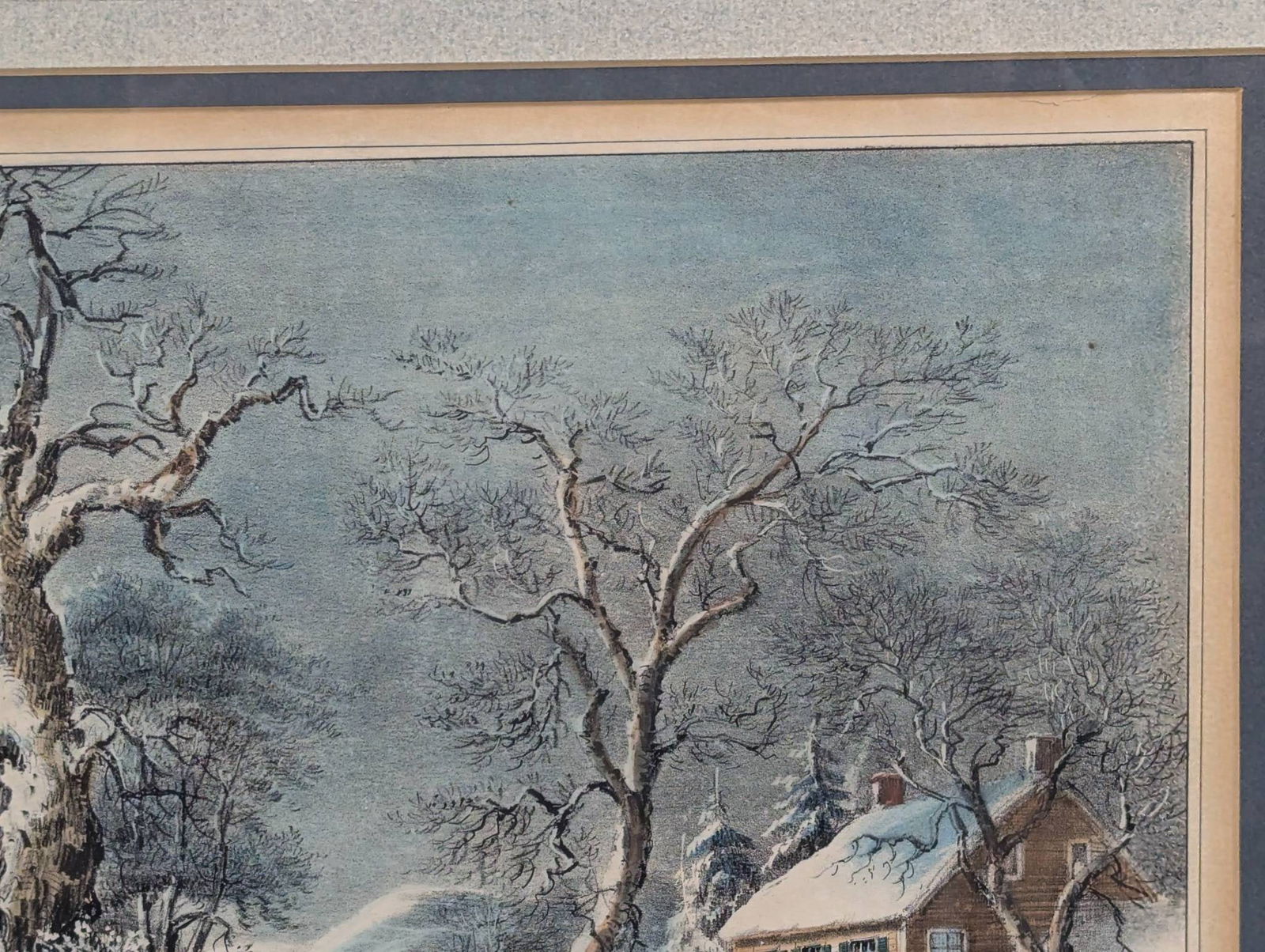 Lithograph by F.F. Palmer A Snowy Mountain Published by Currier and Ives - 5