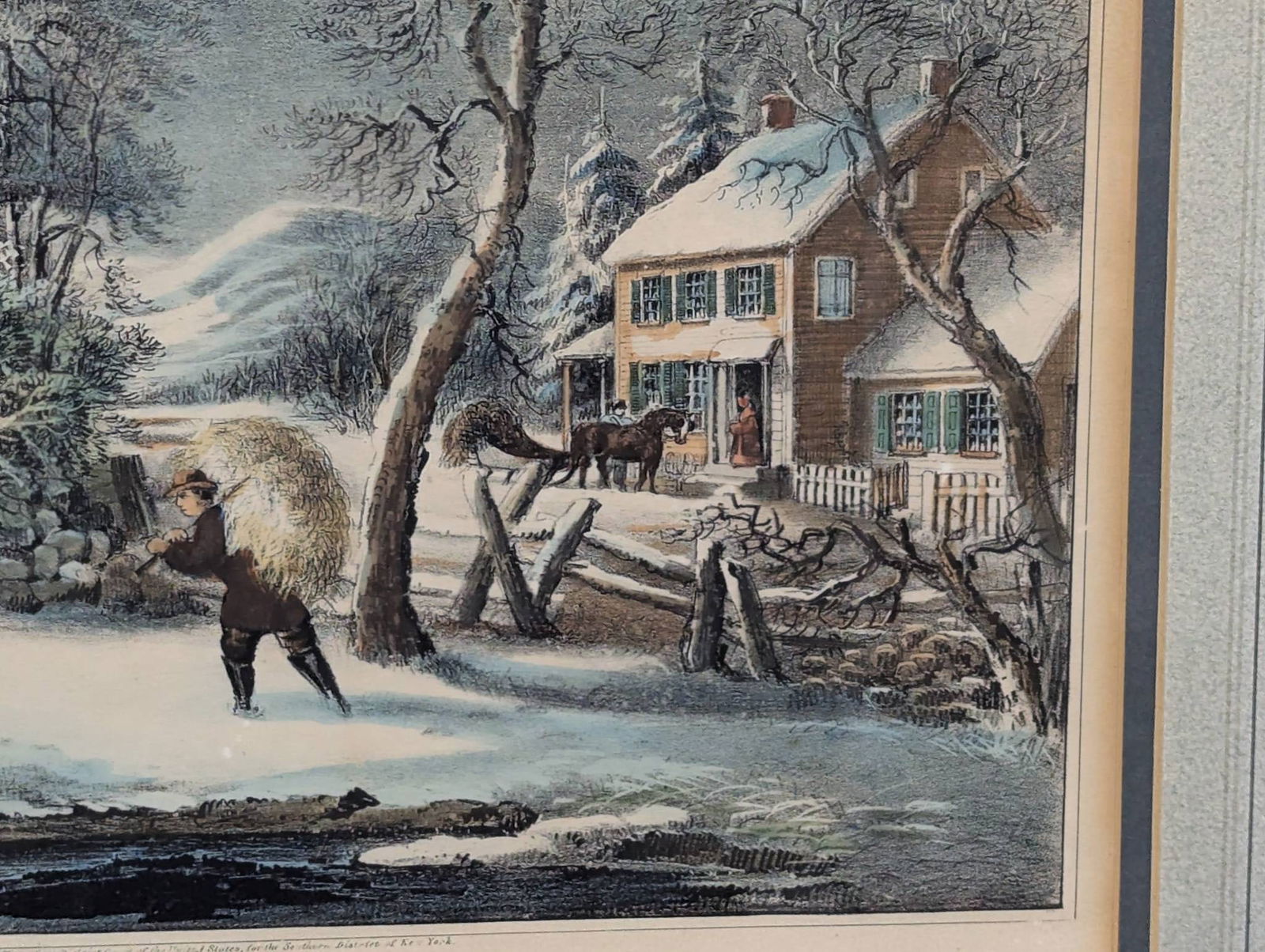 Lithograph by F.F. Palmer A Snowy Mountain Published by Currier and Ives - 8