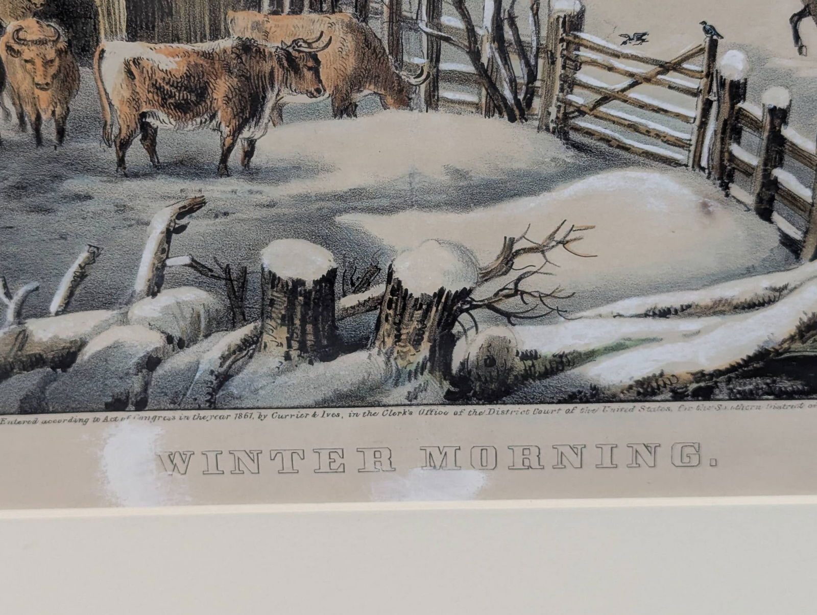 Currier and Ives Lithograph Winter Morning - 10