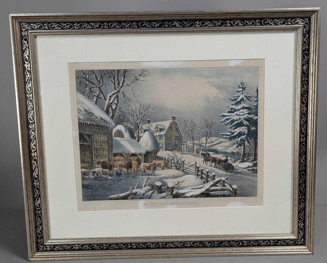 Currier and Ives Lithograph Winter Morning (1 of 13)