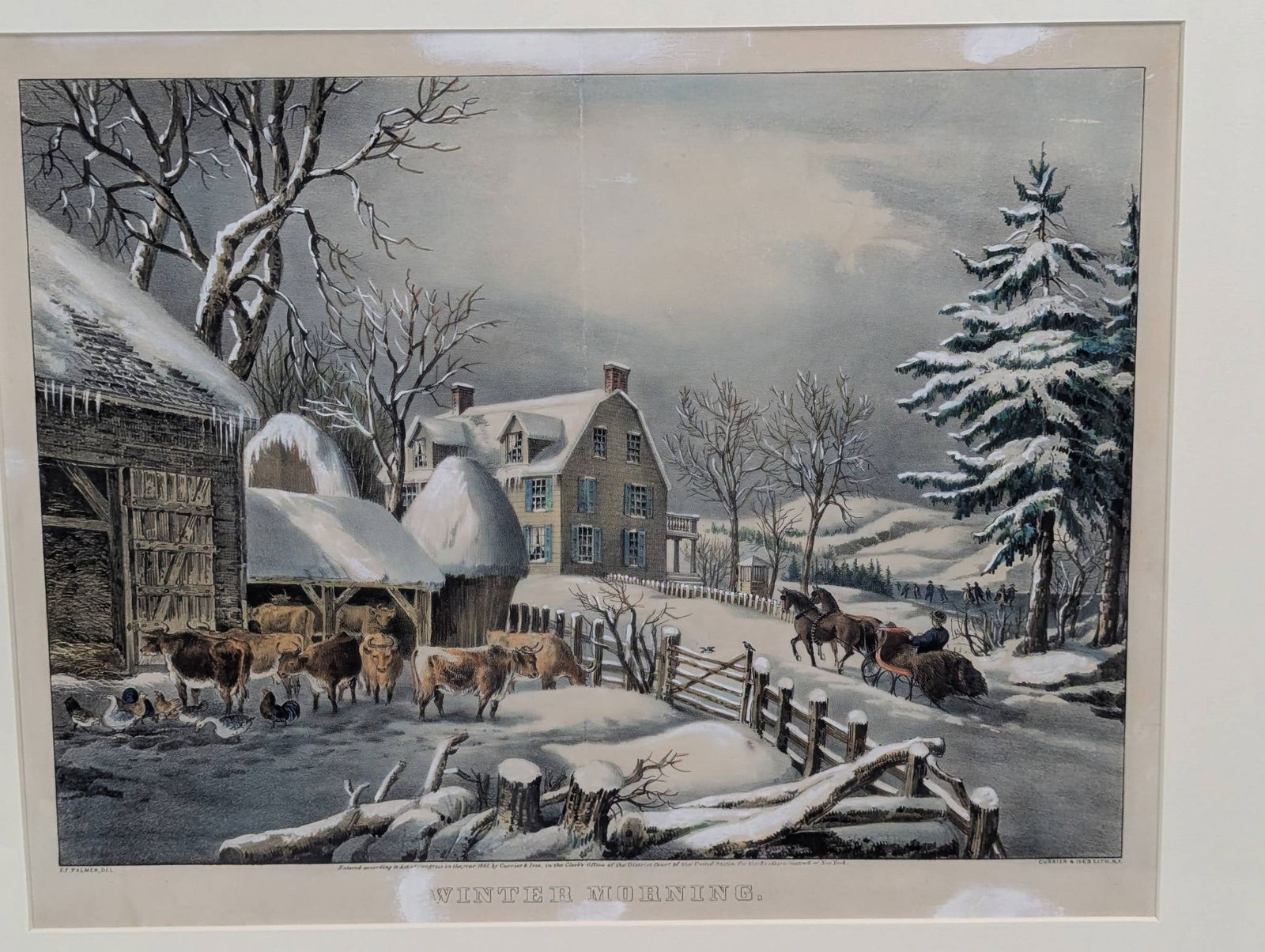 Currier and Ives Lithograph Winter Morning - 2