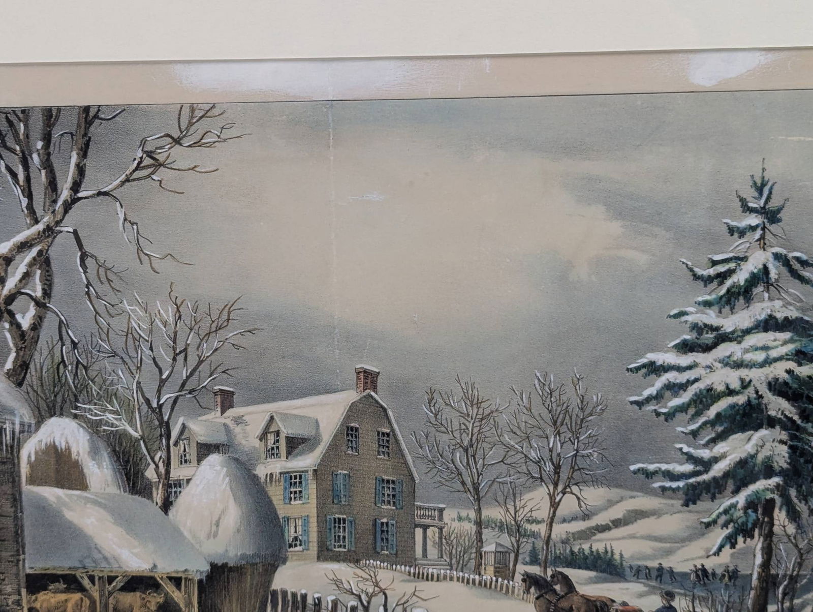 Currier and Ives Lithograph Winter Morning - 4