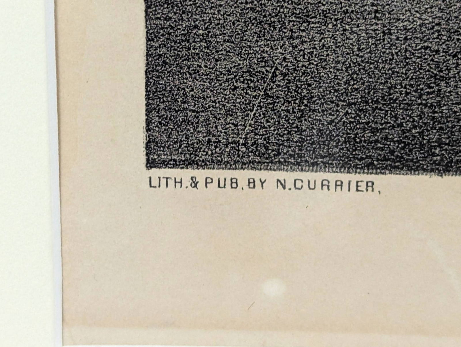 N Currier Lithograph Titled Winter Evening with Ornate Frame - 9