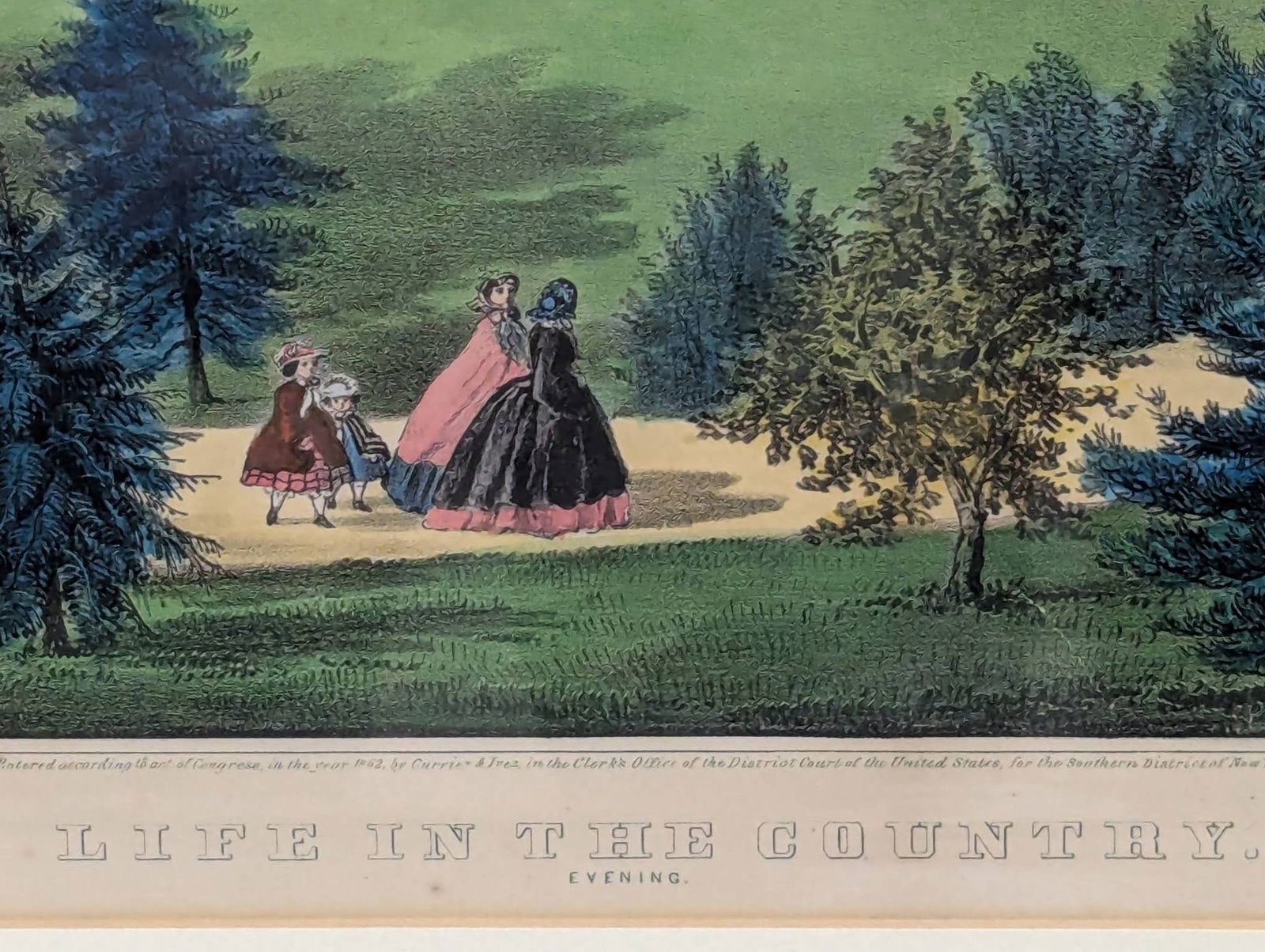 Lithograph by Currier and Ives Depicting Life in the Country Evening - 7