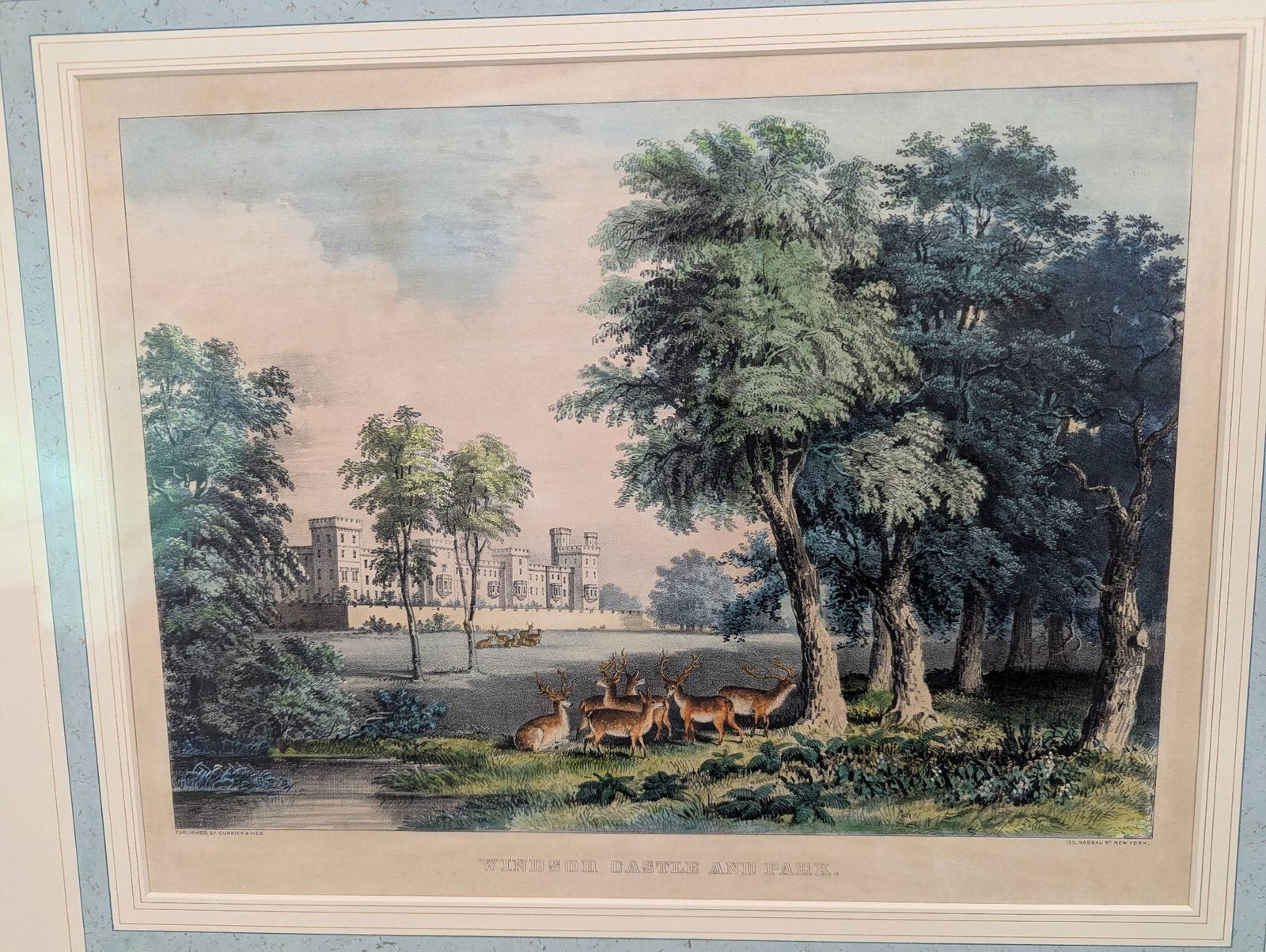 Lithograph by Currier and Ives Depicting Windsor Castle and Park - 2