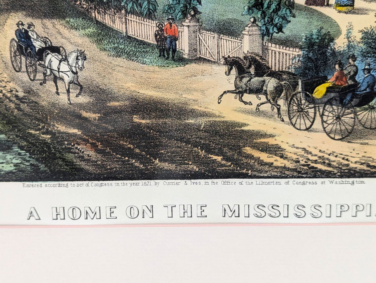 Currier and Ives Lithograph Depicting A Home on the Mississippi - 10
