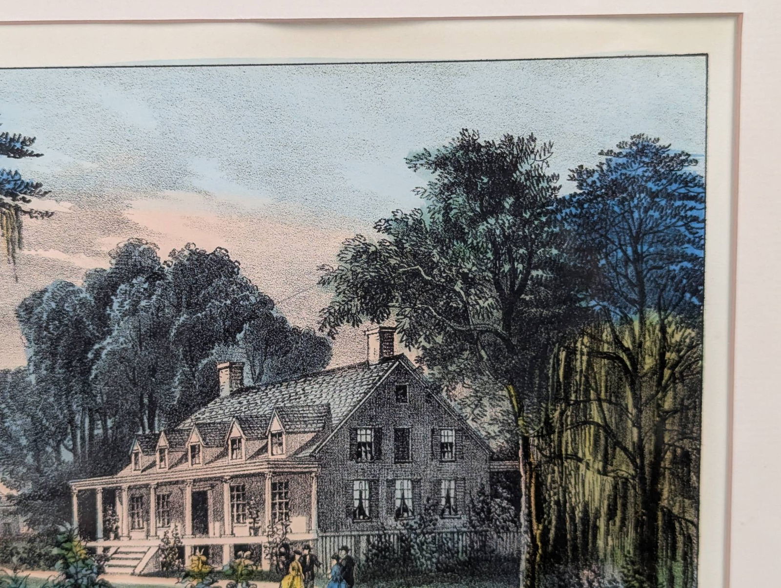 Currier and Ives Lithograph Depicting A Home on the Mississippi - 5