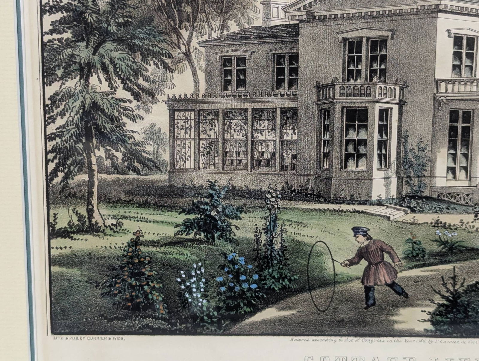 Lithograph by Currier and Ives Depicting Cottage Life in Summer - 6