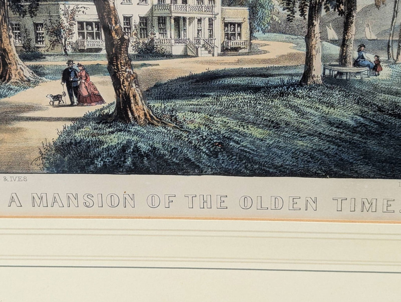 Currier and Ives Lithograph A Mansion of the Olden Time - 10