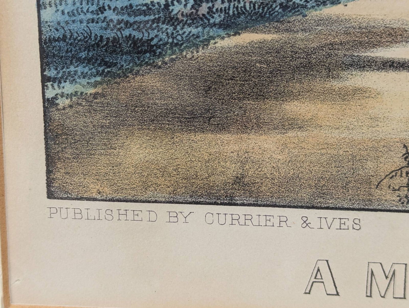 Currier and Ives Lithograph A Mansion of the Olden Time - 9