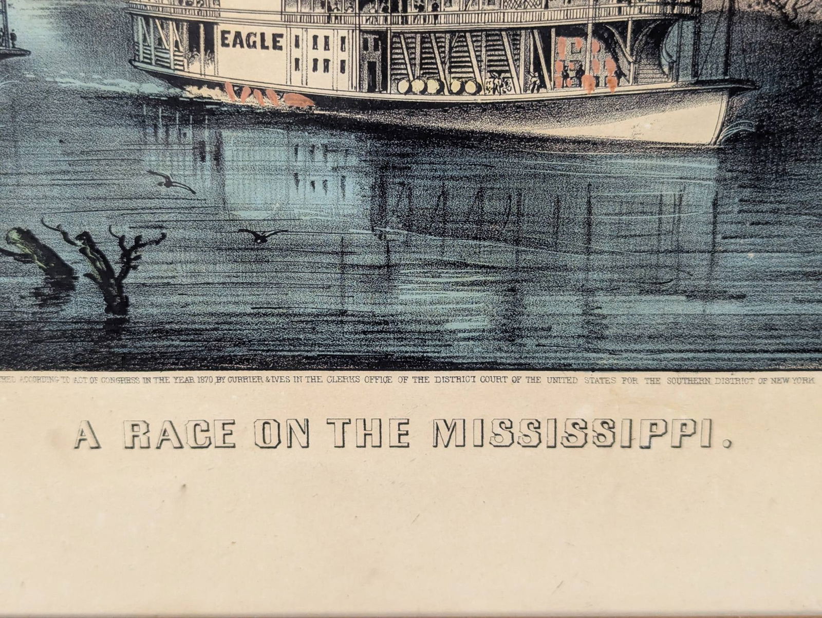 Lithograph Depicting Riverboats on the Mississippi - 10