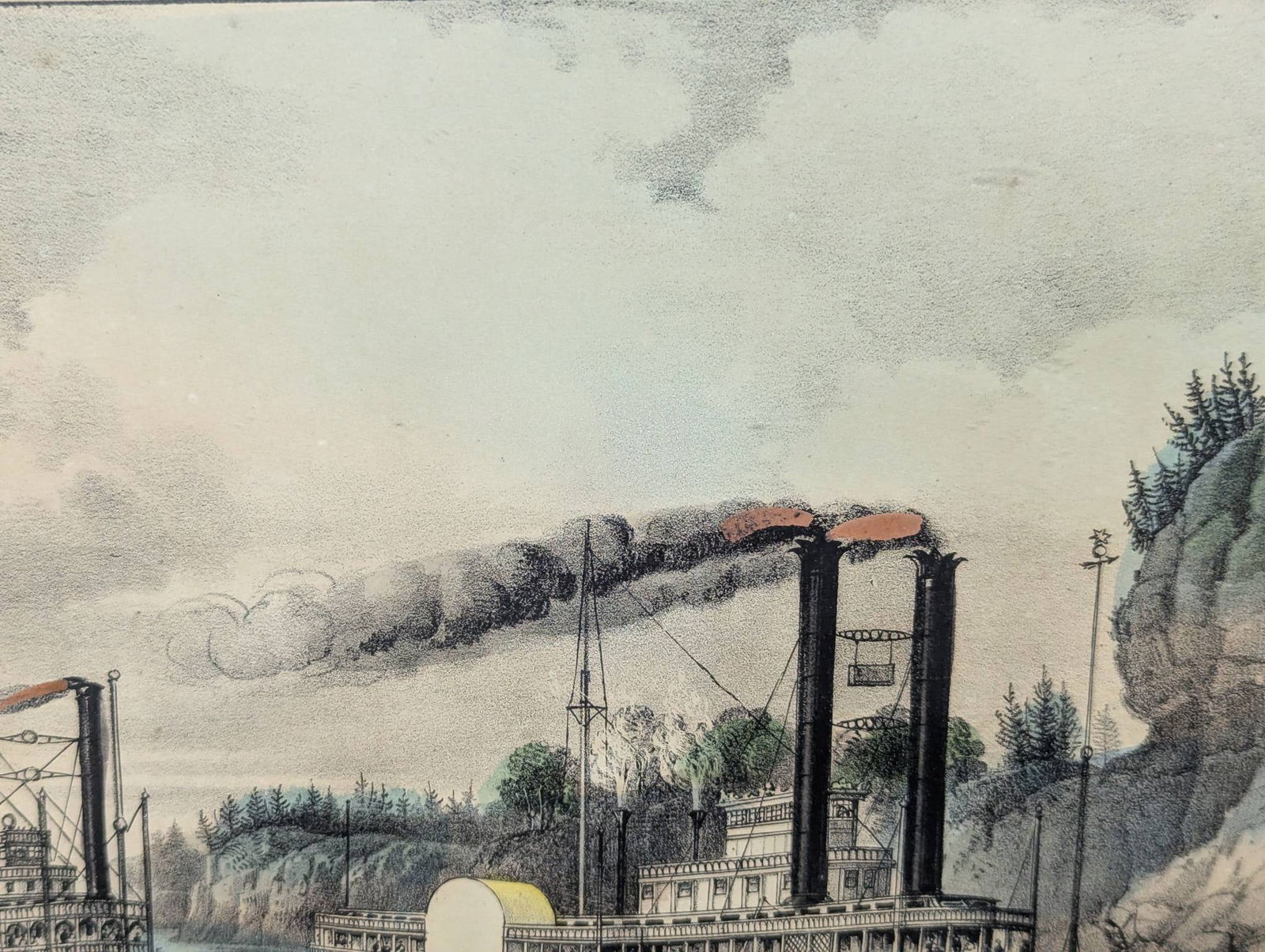 Lithograph Depicting Riverboats on the Mississippi - 4